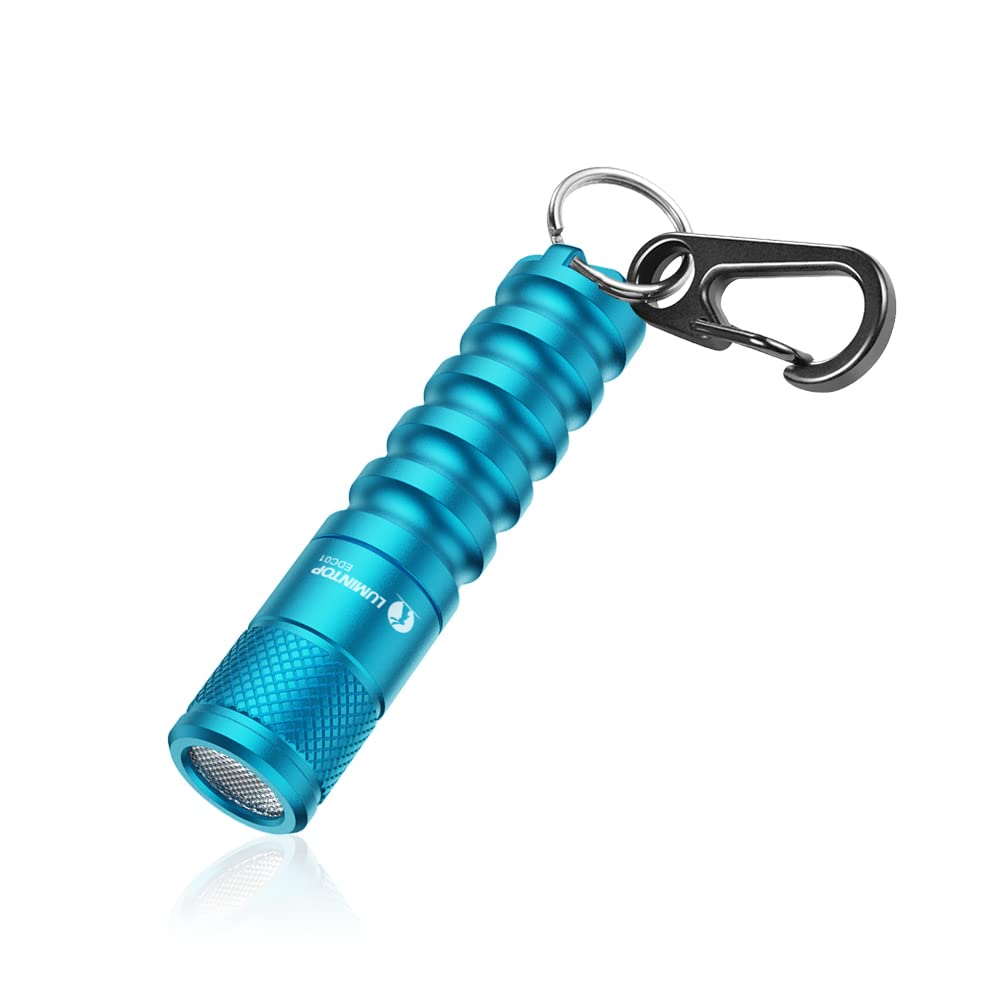 LUMINTOP EDC01 Keychain Flashlight 120 Lumens - Ultra Bright Pocket Flashlight with 36 Hours Runtime, IPX8 Waterproof - Perfect for Camping, Hiking, Emergency & Everyday Carry (EDC) - Blue