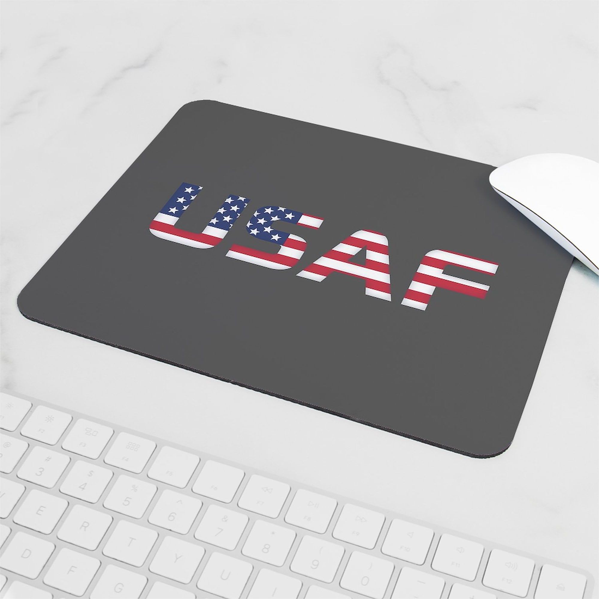 USAF American Flag Non-Slip Rubber Gaming Mouse Pad - Perfect for Office, Home & Gaming Setup | CafePress