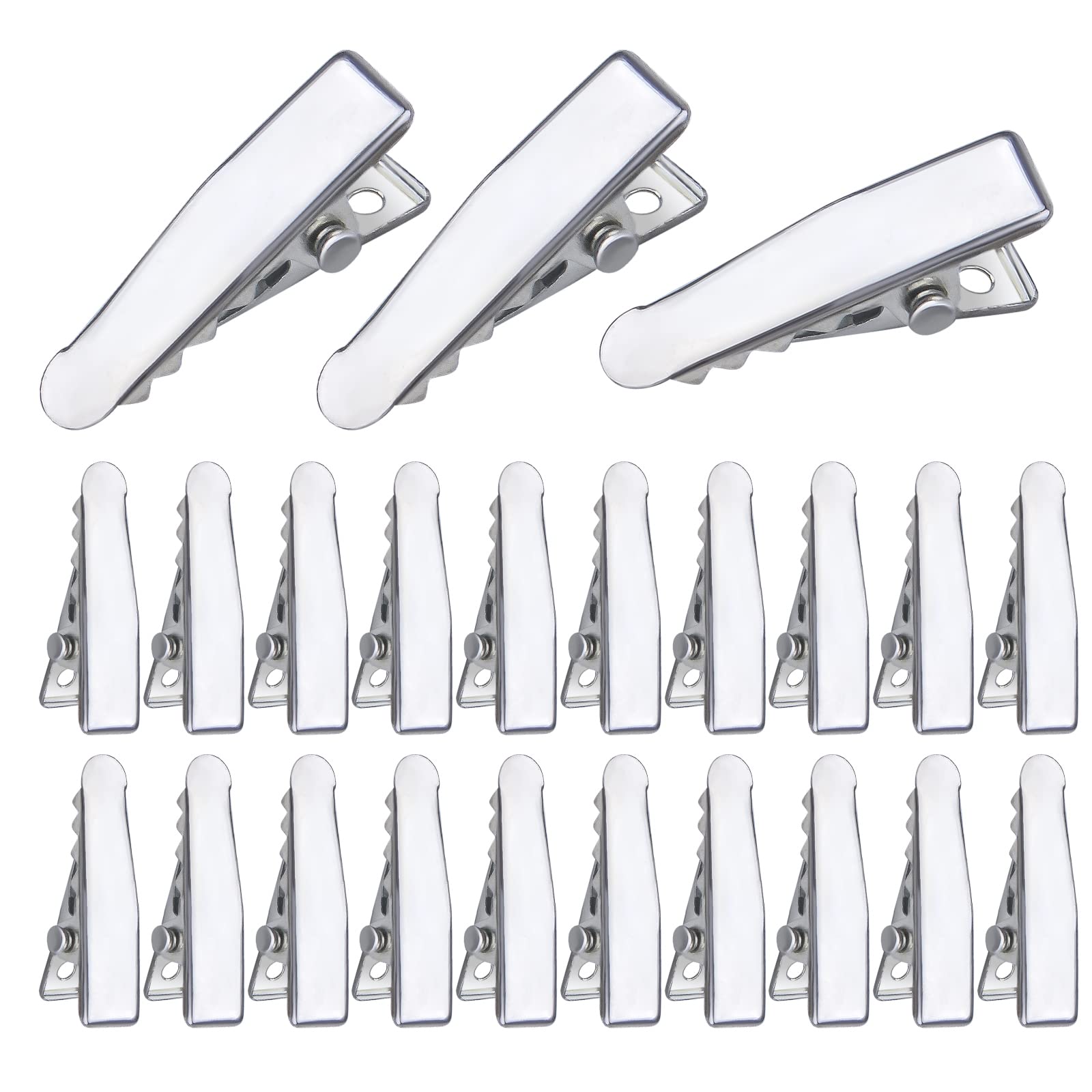 100pcs Alligator Duckbill Hair Clips - Metal Single Prong Hairpins with Teeth for Professional Styling | DIY Hair Accessories for Women | Perfect for Salon, Braiding & Sectioning (Silver)