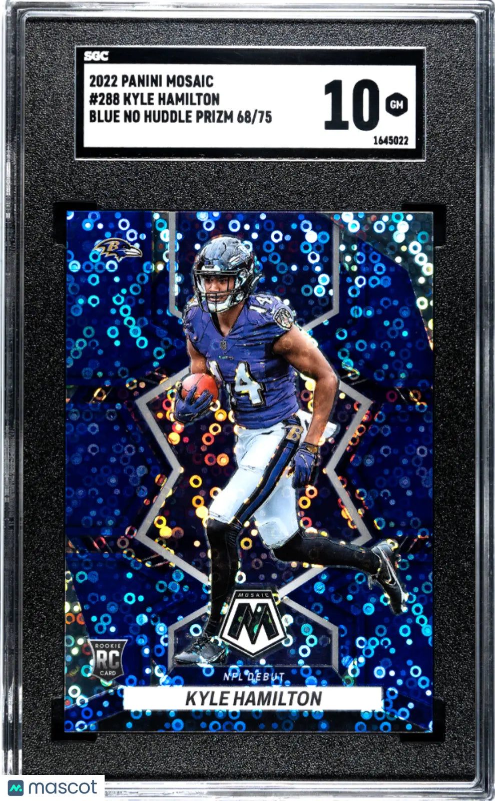 2022 Panini Mosaic Kyle Hamilton RC Rookie Blue No Huddle Prizm SGC 10/75 - Rare Football Trading Card for Collectors & Sports Fans - Perfect for Display, Investment & Fantasy Sports Enthusiasts
