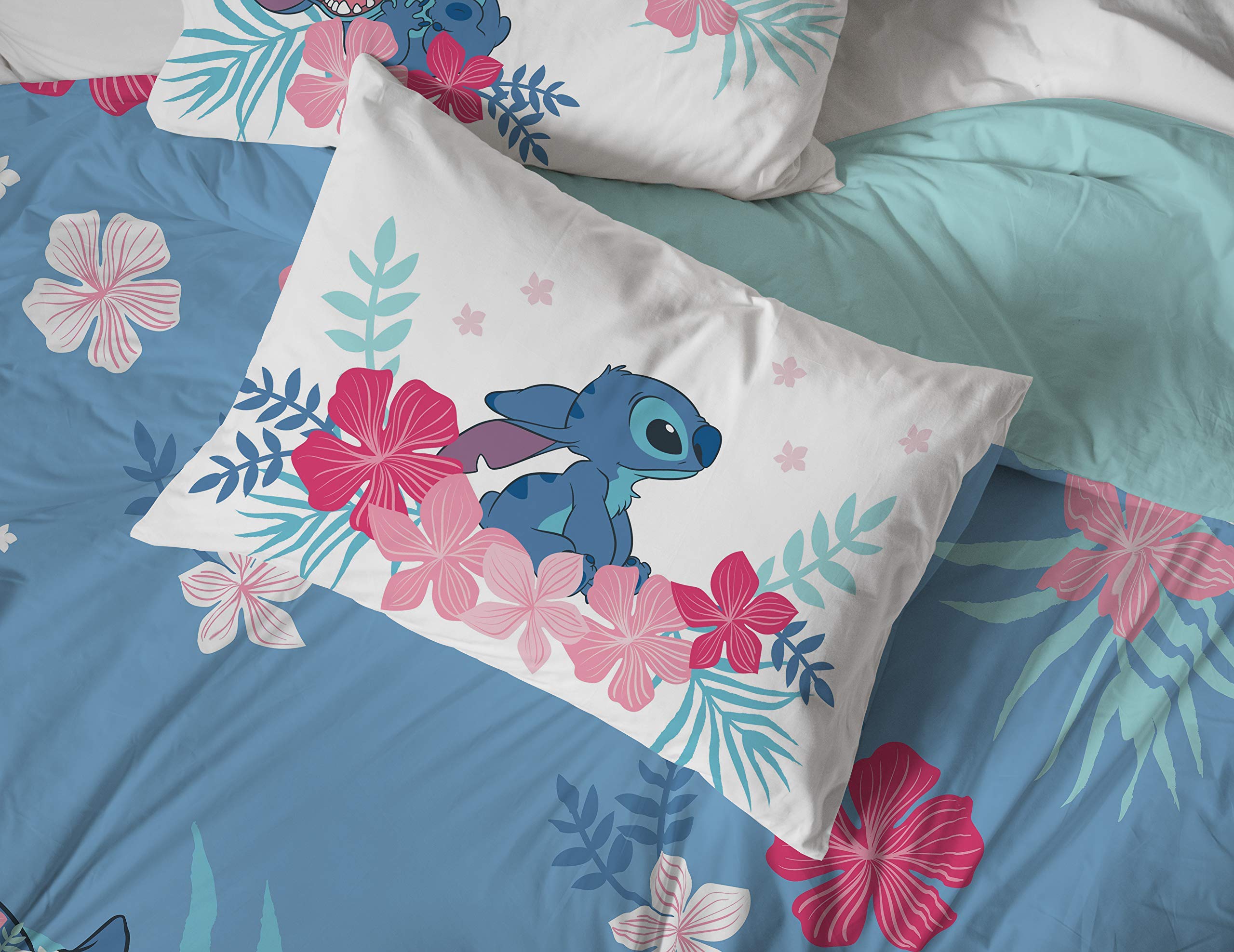 Disney Lilo & Stitch Paradise Dream 11-Piece Full Bedding Set - Includes Comforter, Fitted Sheet, Pillowcases - Perfect for Kids' Bedrooms, Themed Rooms & Disney Fans