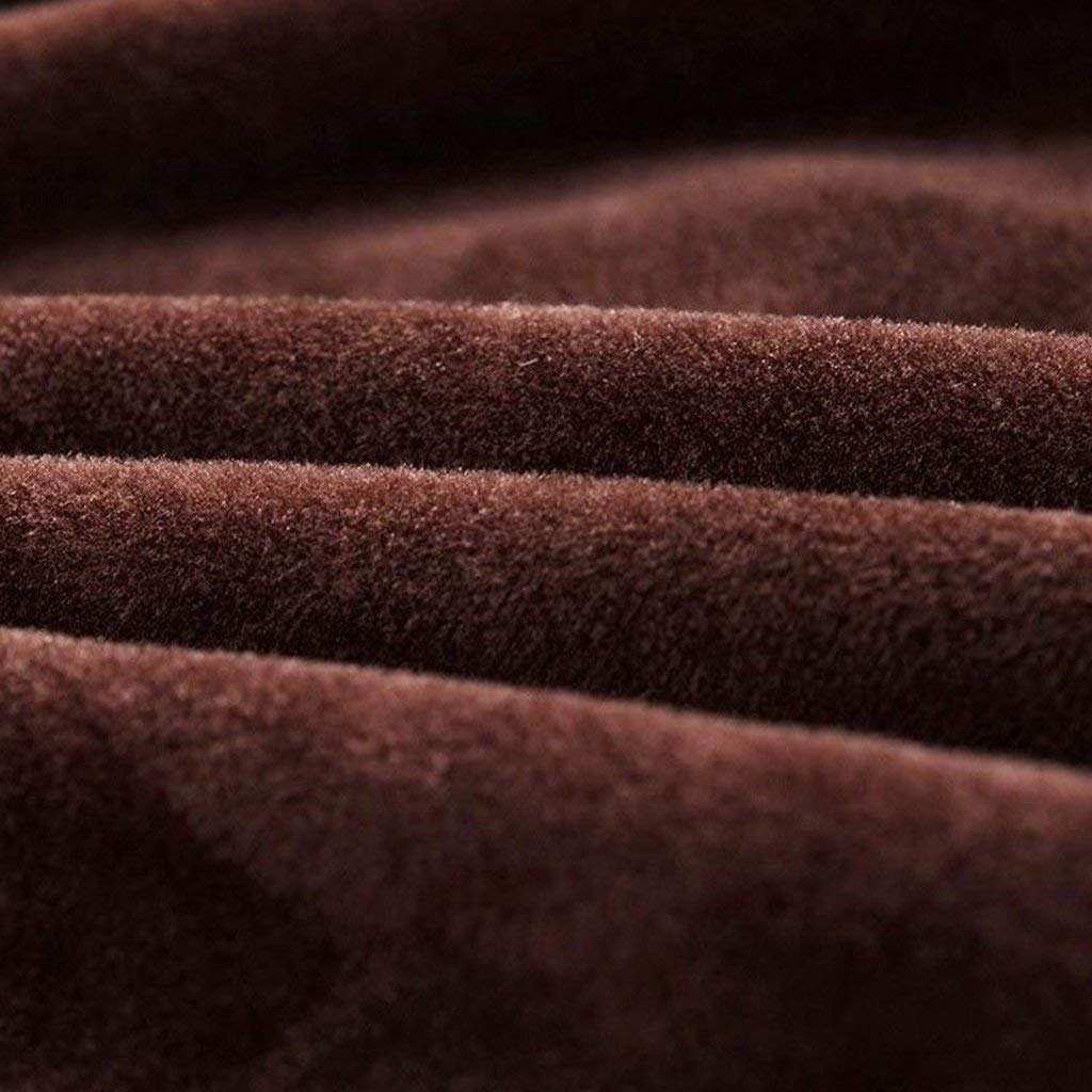 Anti-Wrinkle Velvet Sectional Sofa Slipcover - Thick Plush Suede L-Shaped Couch Cover with Stretch Fabric | Fully Covered Furniture Protector for XXXL Sectional Sofa (Coffee Color) | Perfect for Living Room, Family Room & Home Theater Seating Protection