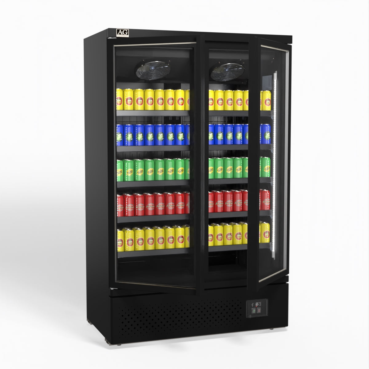 AG Supermarket Commercial Two Glass Door Upright Display Refrigerator 1000L - Perfect for Grocery Stores, Restaurants & Convenience Stores