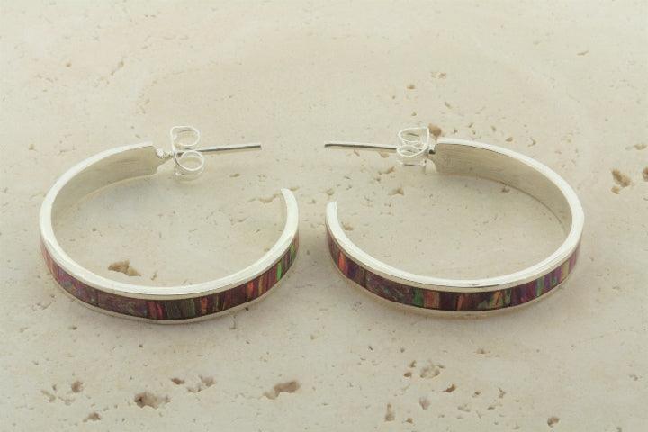 Rose Opal Hoop Stud Earrings – Large Size for Women, Elegant and Stylish Jewelry for Parties, Weddings, and Everyday Wear