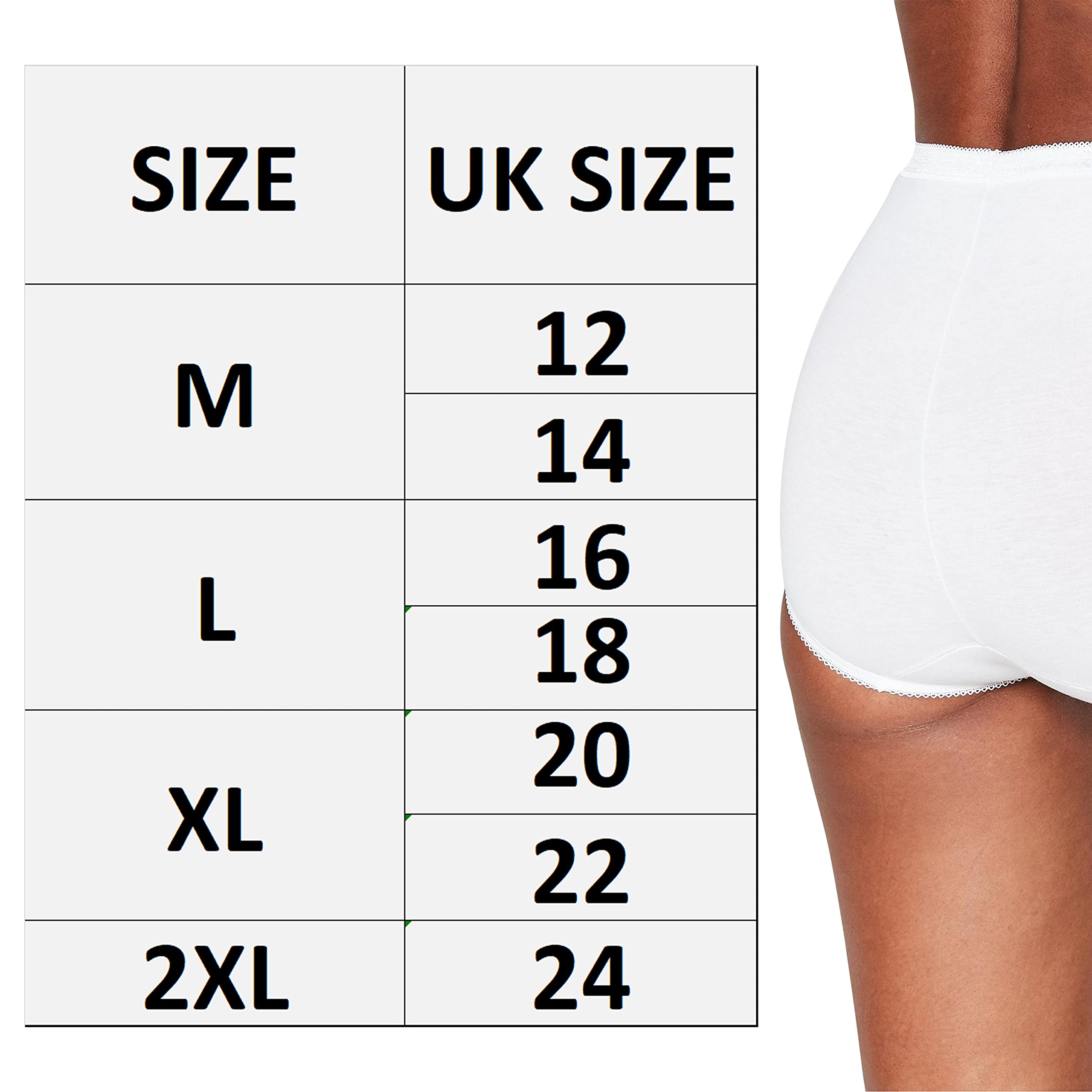 6 Pack Women's Cotton High Waist Underwear - Soft Full Coverage Briefs for Everyday Comfort, Sports & Sleep - Multipack of 6 Basic Panties (Sizes 12-24) | Perfect for Workouts, Lounging & Nightwear