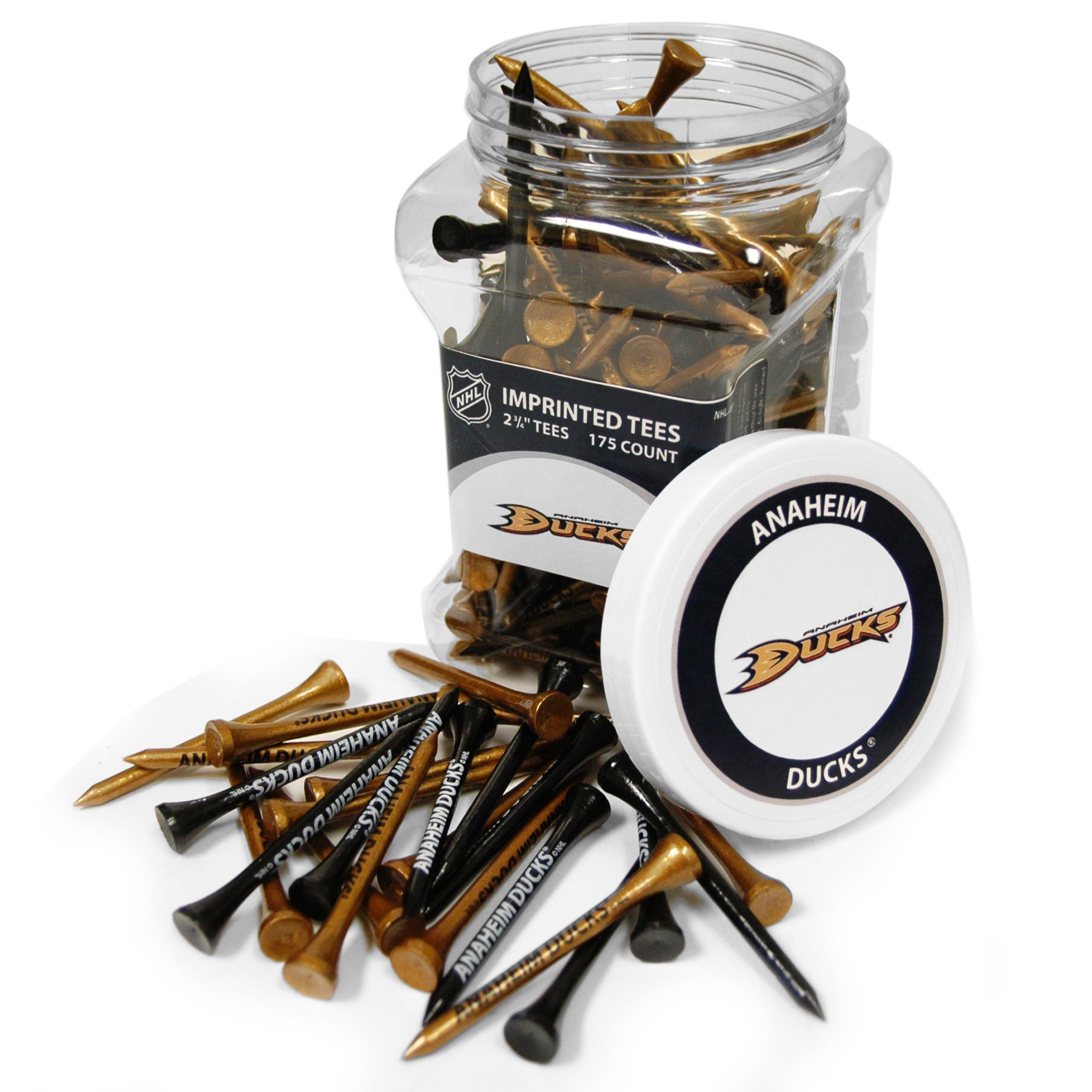 Team Golf NHL Golf Tees - Pack of 175 Premium Golf Tees for Men & Women - Durable Plastic Golf Accessories for Driving Range & Course Play - Perfect Gift for Hockey & Golf Fans