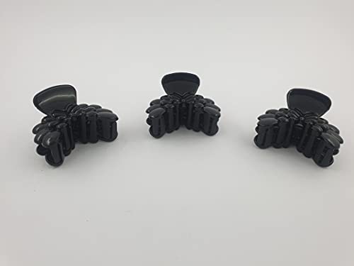 Dhavesai M.A.C Black Plastic Hair Clutch for Women - Medium Size Trendy Hair Clip & Hair Claw Pack - Perfect for Office, Parties & Everyday Styling