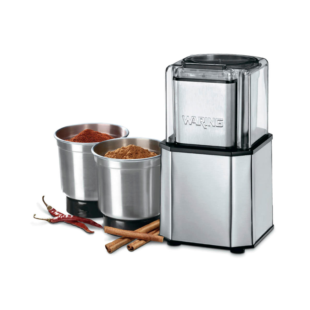 Waring Commercial Medium Duty Electric Spice Grinder - Stainless Steel Construction for Coffee Beans, Nuts & Herbs - Perfect for Restaurants, Bakeries & Home Kitchens