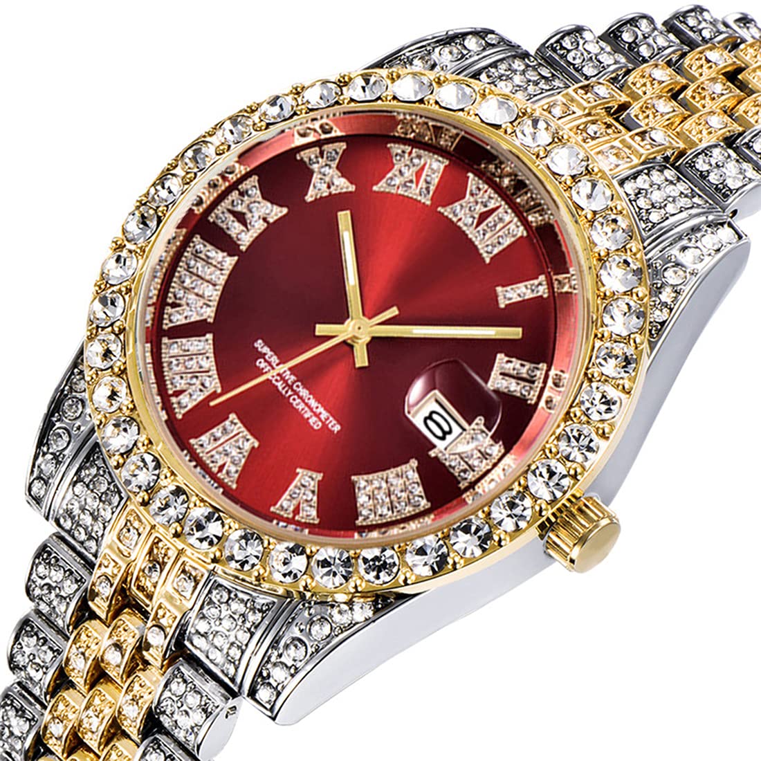 Luxury SENRUD Unisex Crystal Diamond Watch - Stainless Steel Iced-Out Bracelet for Men & Women | Perfect for Formal Events, Parties & Everyday Wear