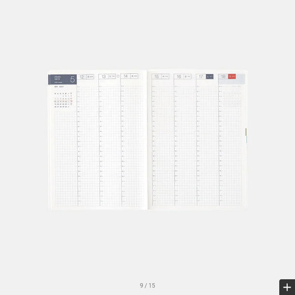 Hobonichi Techo 2025 Planner - Black Gingham HON A5 Size Daily Journal (English Edition) | January Start, Monday Start | Perfect for Work, School & Personal Organization