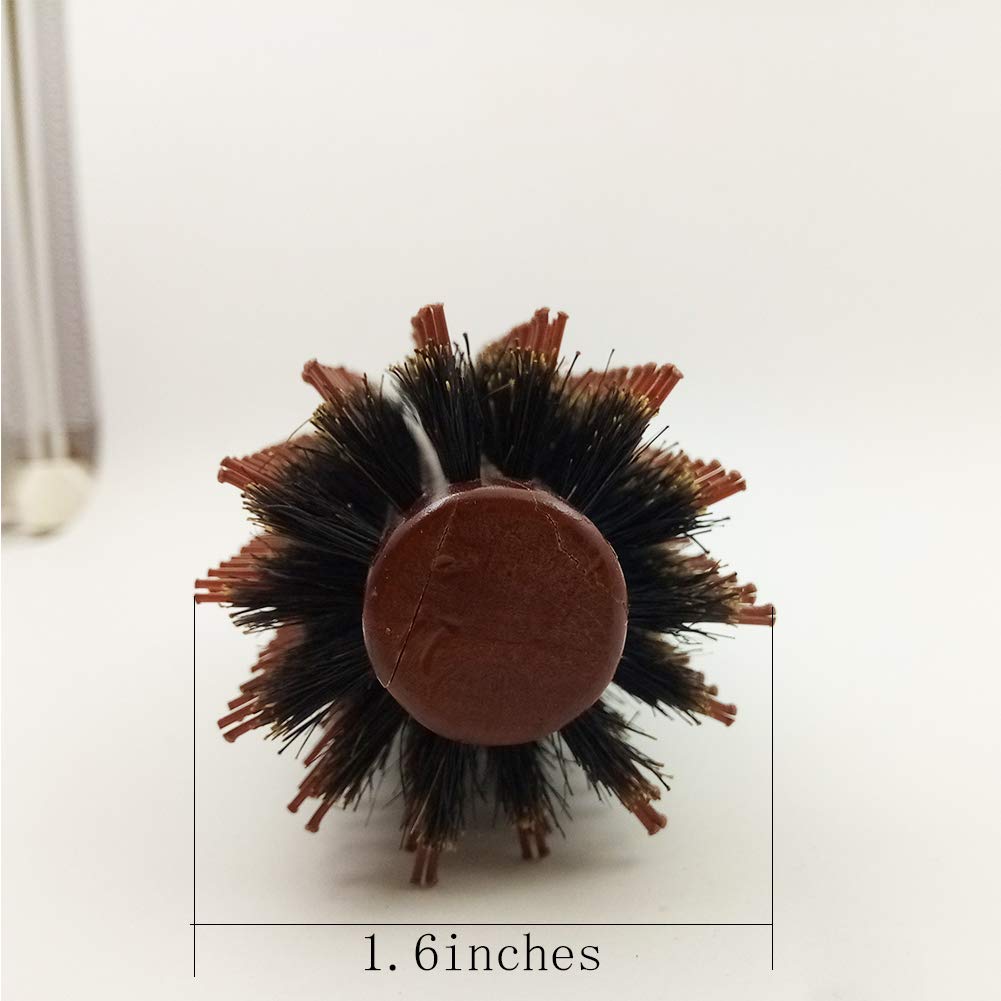 Round Hair Brush with Nylon & Boar Bristles - Wooden Styling Brush for Smooth, Shiny Hair - Perfect for Blowouts, Detangling & Daily Hair Care