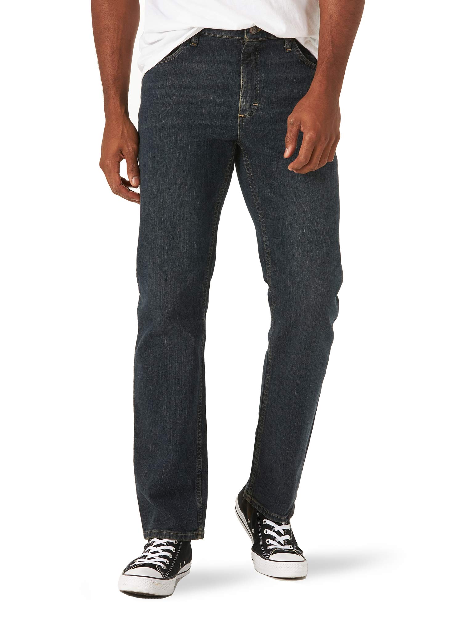 Wrangler Authentics Men's Classic Straight Fit Jeans - Comfortable Denim Pants for Casual Wear, Work & Outdoor Activities | Durable 100% Cotton Blue Jeans for Men