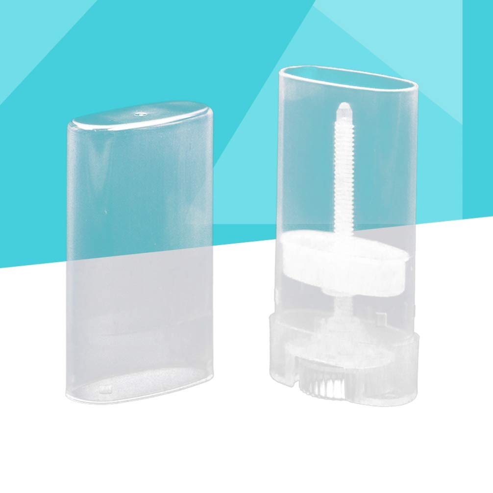 HEALLILY 10pcs Clear Empty Plastic Oval Deodorant Containers & Lip Balm Tubes - DIY Homemade Lipstick, Chapstick, Cosmetics - Perfect for Travel, Gifts & Personal Care