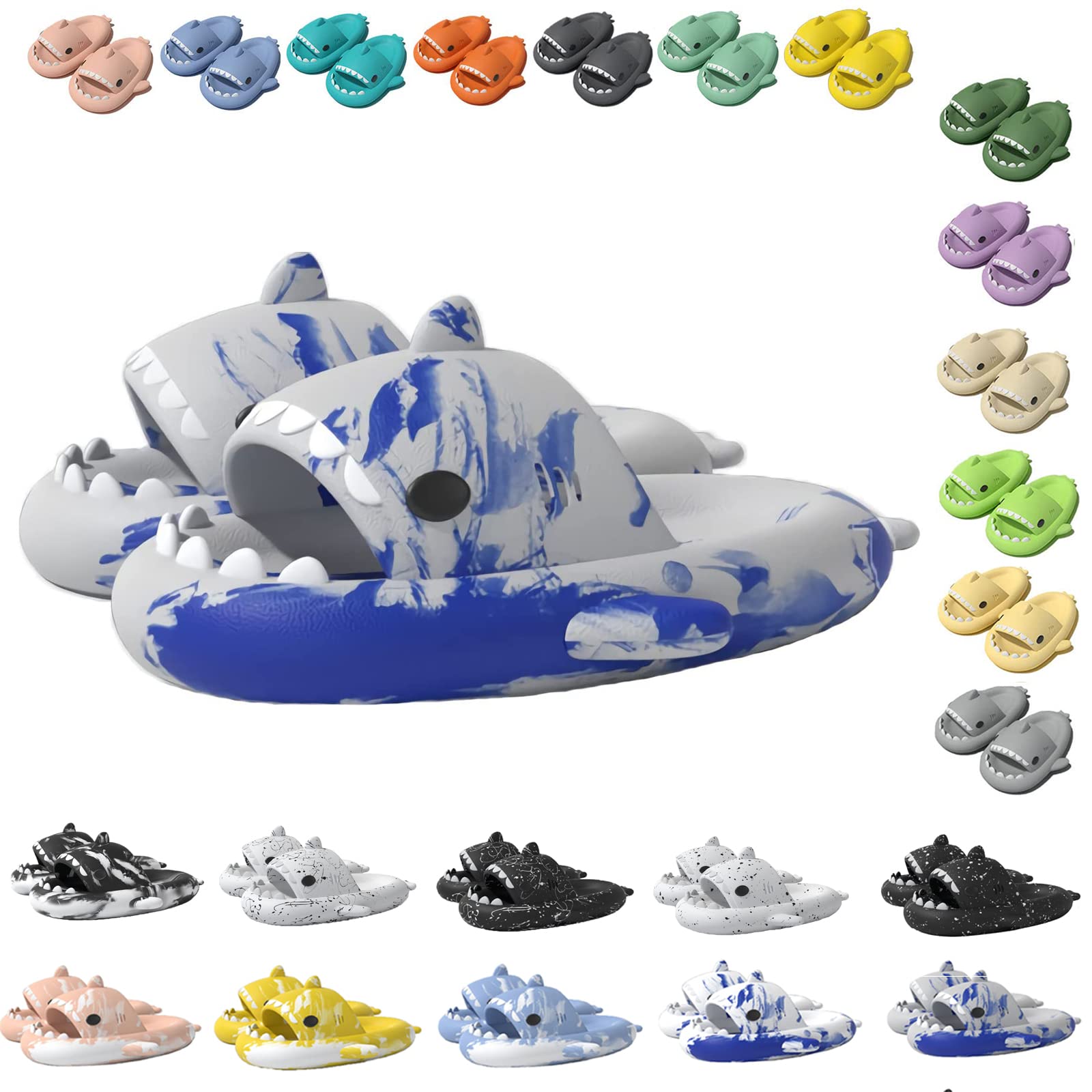 Comfortable Shark Slippers for Women & Men - Anti-Slip Open Toe Slides with Lightweight Sole - Perfect for Beach, Pool, and Summer Casual Wear