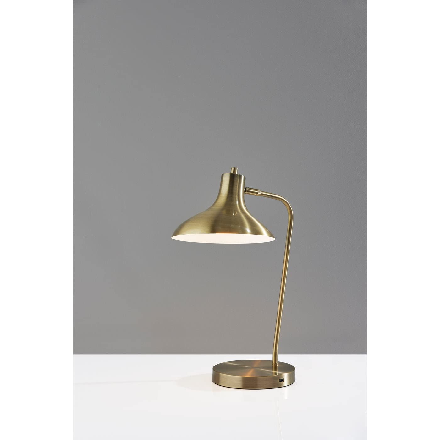 Adesso SIMPLEE SL4919-21 Cleo Adjustable Brass Desk Lamp - Modern Office Lighting for Home, Study & Workspace - Perfect for Reading, Writing & Computer Work