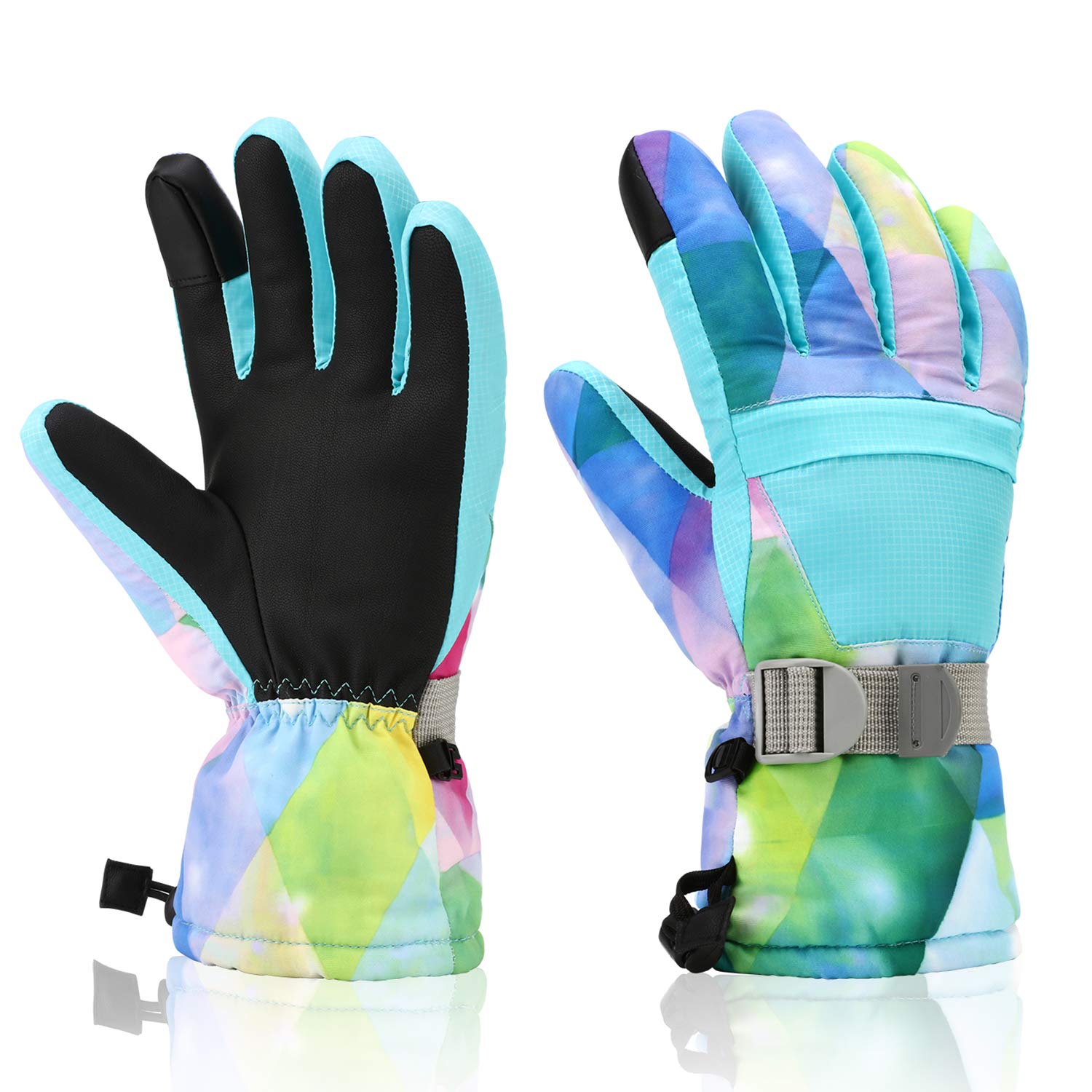 **Waterproof Touchscreen Ski Gloves - Thermal Winter Snow Gloves for Men, Women & Kids - Cold Weather Snowboarding & Outdoor Activities**