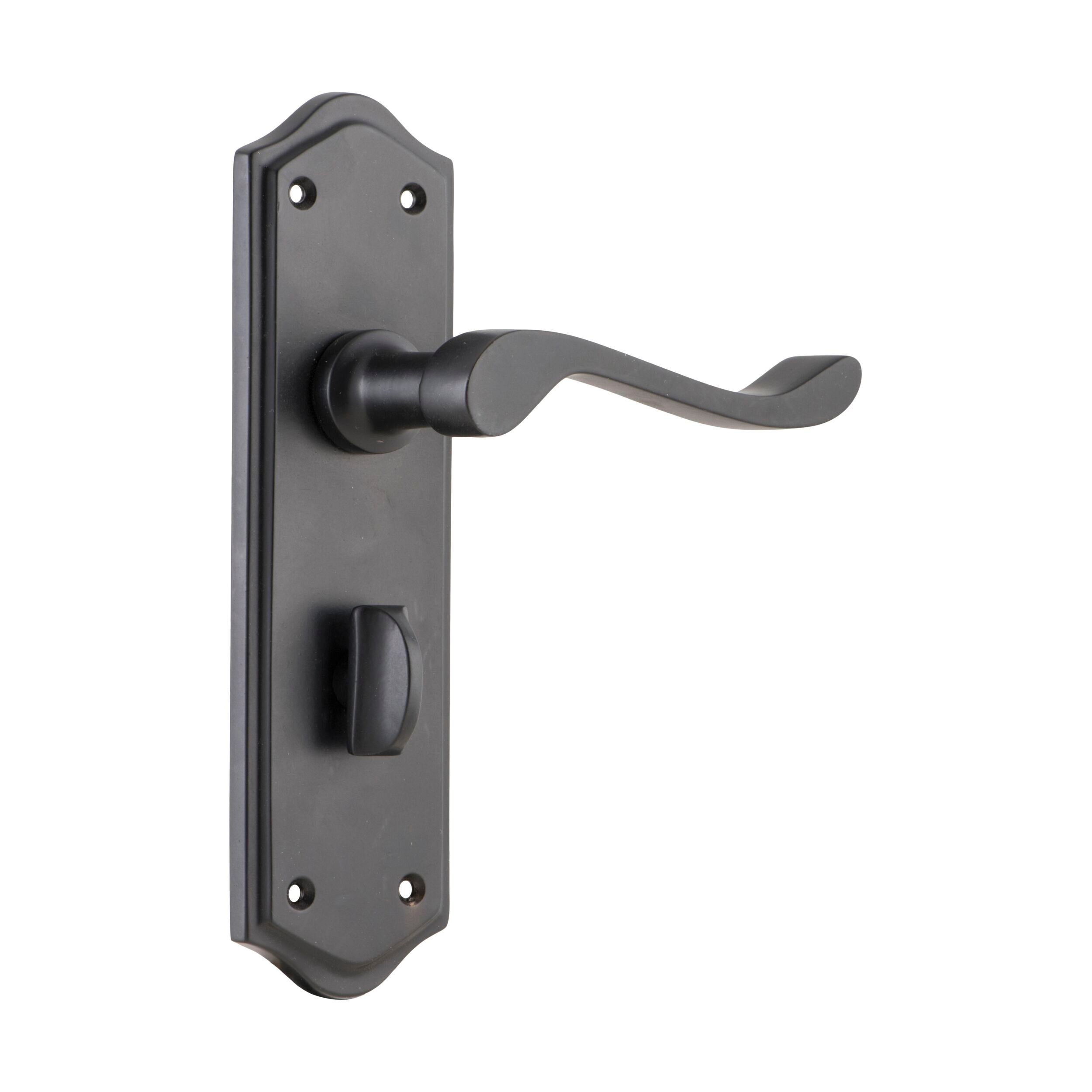 9614P Matte Black Door Lever Henley Privacy Pair - 180mm Height x 50mm Width x 58mm Projection - Perfect for Bedrooms, Bathrooms & Interior Doors