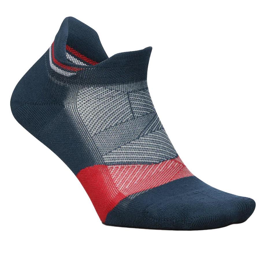 Elite Light Cushion No Show Tab Socks for Men & Women - Breathable Anti-Slip Athletic Socks - USA Navy - Perfect for Running, Gym, Yoga & Everyday Wear