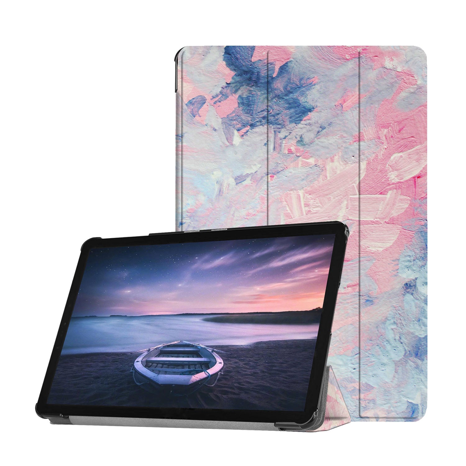 Samsung Tablet Case - Oil Painting Abstract Design Protective Cover for Galaxy Tab A/S6/S7/S8 - Perfect for Home, Office & Travel Use