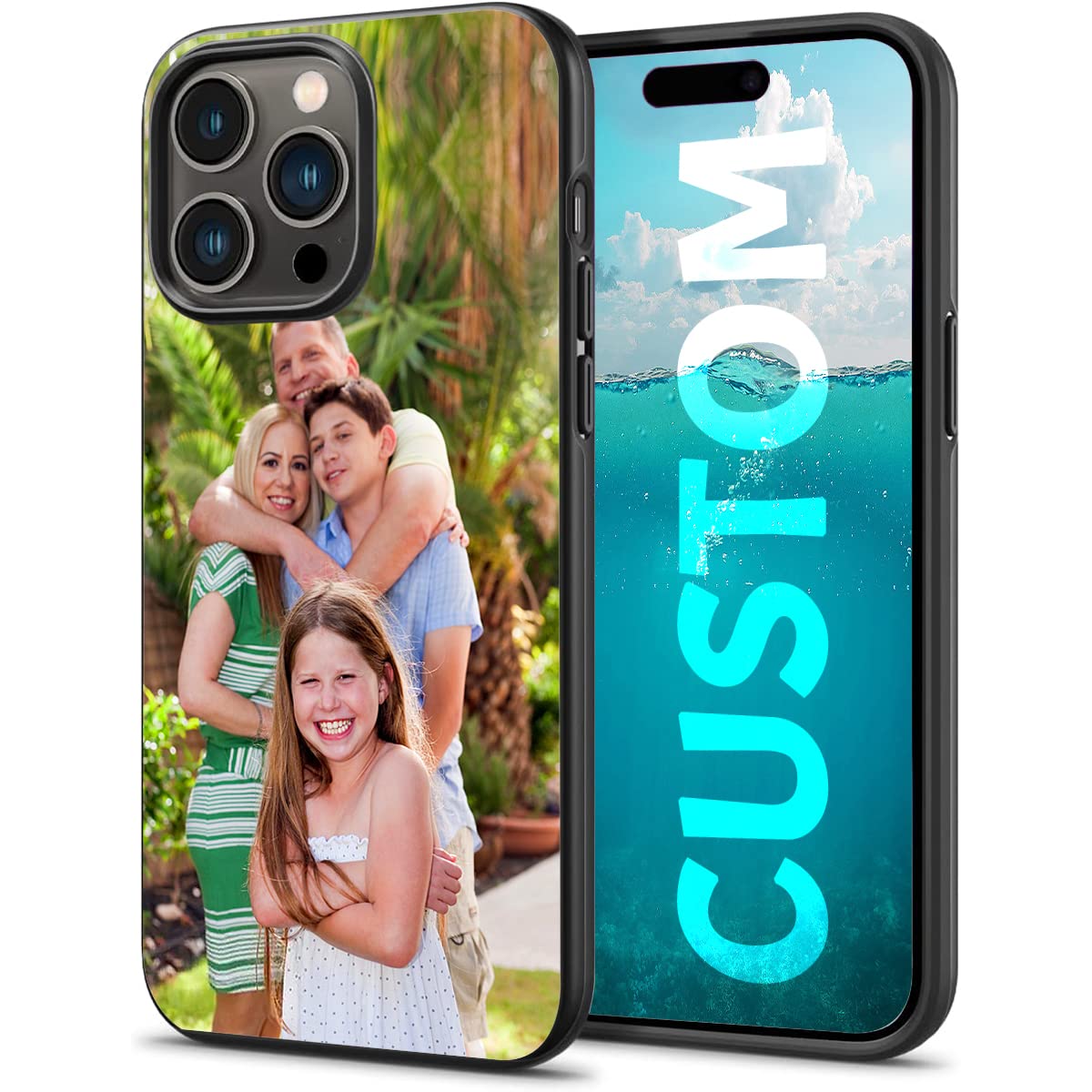 Custom Photo Personalized iPhone Case for iPhone 15/14/13/12/11/X/8/7/6/5 - Choose Your Model & Color (Black/White) - Perfect Gift for Birthdays, Anniversaries & Special Occasions