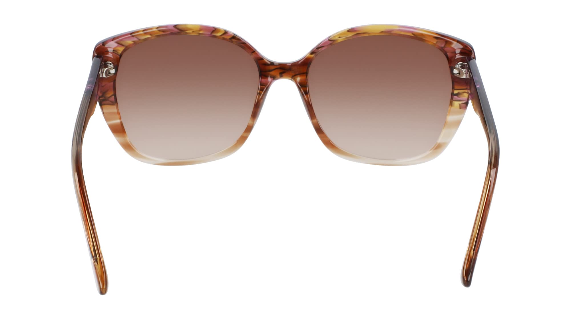 Anne Klein Women's Fashion Sunglasses AK7071 - Plum Animal Print with Brown Gradient Lens for Driving, Beach & Outdoor Activities