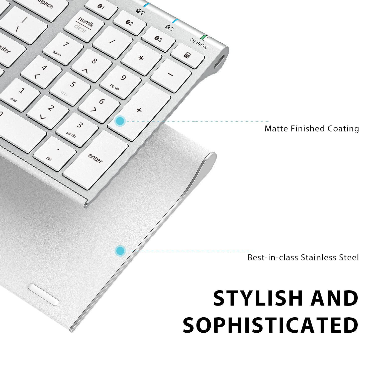iClever BK10 Bluetooth Keyboard - Wireless, Rechargeable, Multi-Device for Mac/Windows/iOS/Android - Home & Office Use