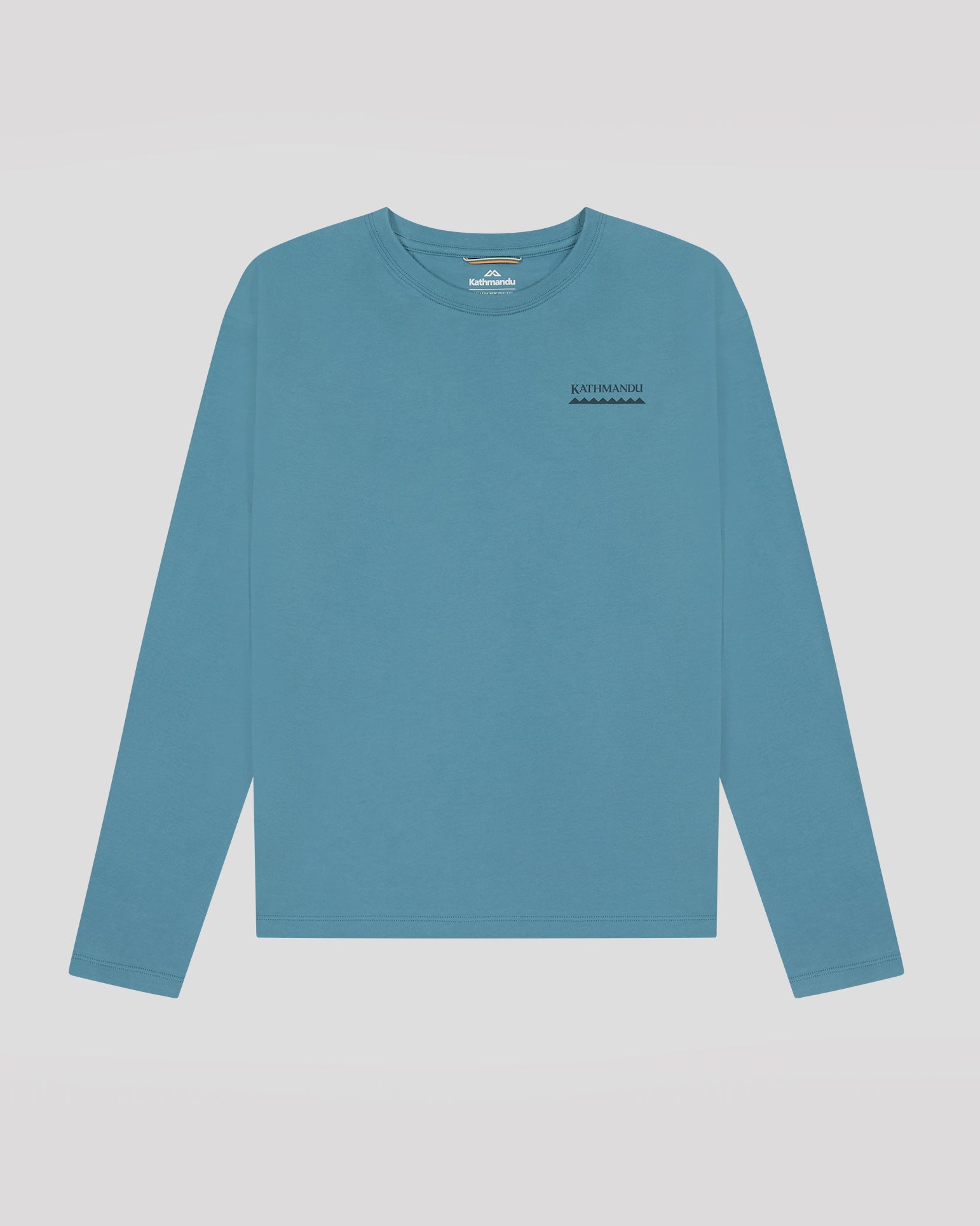 Heritage Logo Women's Organic Cotton Long Sleeve T-Shirt - Washed Blue - Eco-Friendly Casual Wear for Everyday Comfort