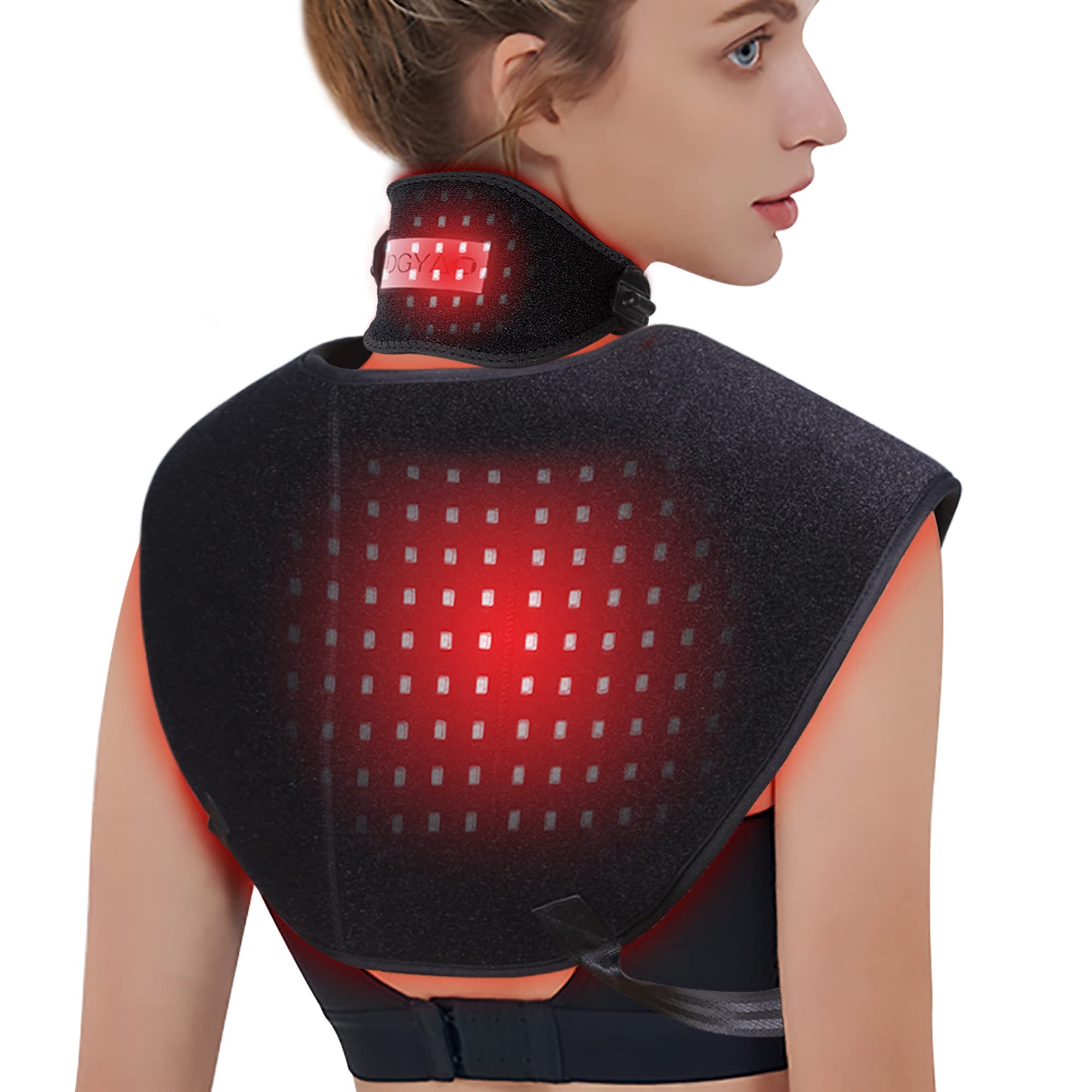 Red & Infrared Light Therapy Device for Shoulder & Neck Pain Relief - 850nm Shoulder Pad & 880nm Neck Wrap with Full Coverage - Home Use Muscle Relaxation Therapy for Athletes, Office Workers & Seniors