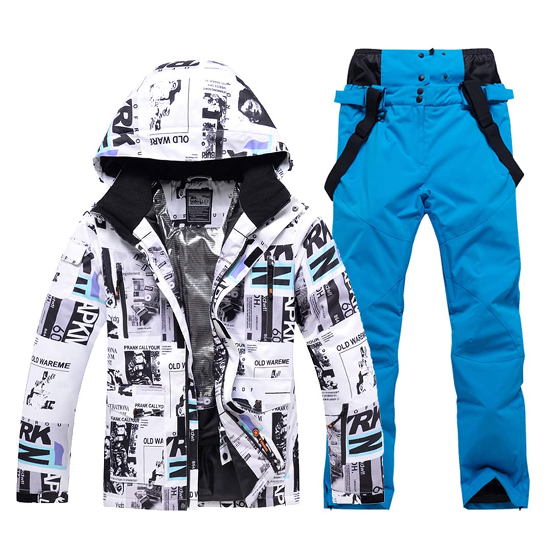 **Men's Winter Ski Jacket & Snow Pants Set - Windproof, Waterproof, Thermal Insulated for Skiing, Snowboarding & Outdoor Sports (XXXL) - Perfect for Cold Weather Adventures & Mountain Activities**