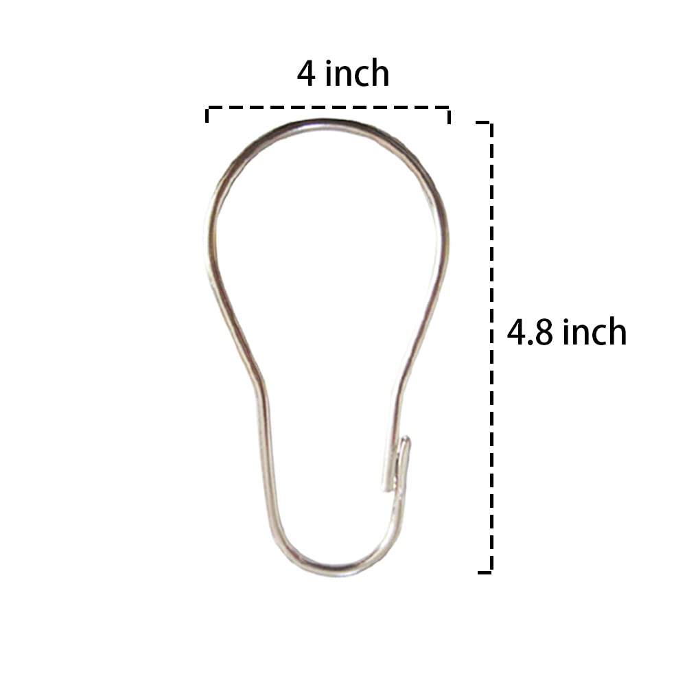 ReNext 12-Pack Metal Shower Curtain Rings Hooks - Durable Rustproof Bathroom Accessories for Shower Curtains, Liners, and Fabric Panels (Perfect for Home, Hotel, Apartment Bathroom Decor)