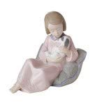 Lladro True Friends Porcelain Figurine - Girl with Puppy Dog (2001614) | Elegant Home Decor, Perfect Gift for Collectors & Animal Lovers