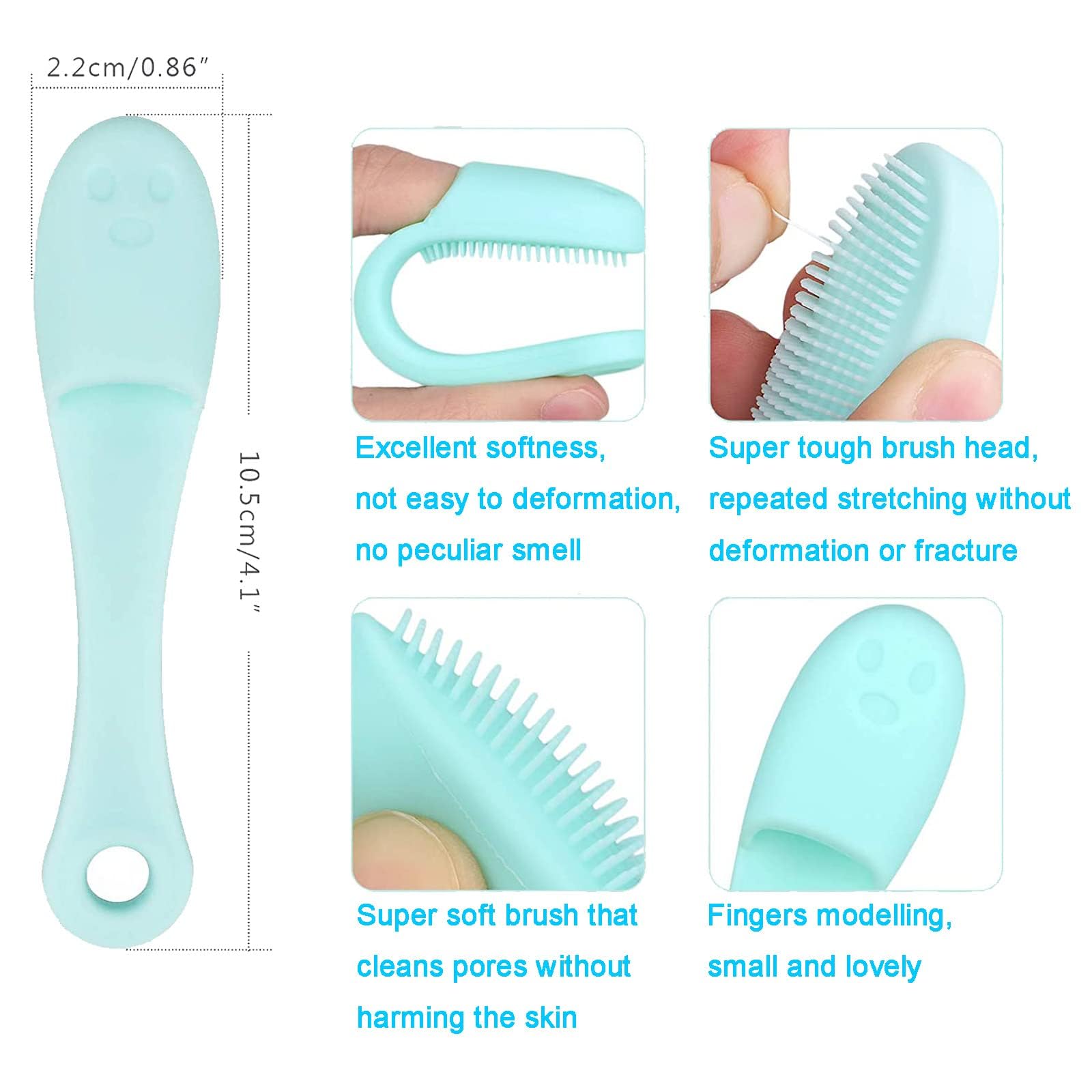 KIRA Soft Silicone Manual Facial Cleansing Brush - Gentle Exfoliator for Blackhead Removal & Face Massage - Pink Skin Scrubber for Deep Cleaning & Pore Refining - Perfect for Daily Skincare Routine & Spa Night Self-Care (1-Pack)