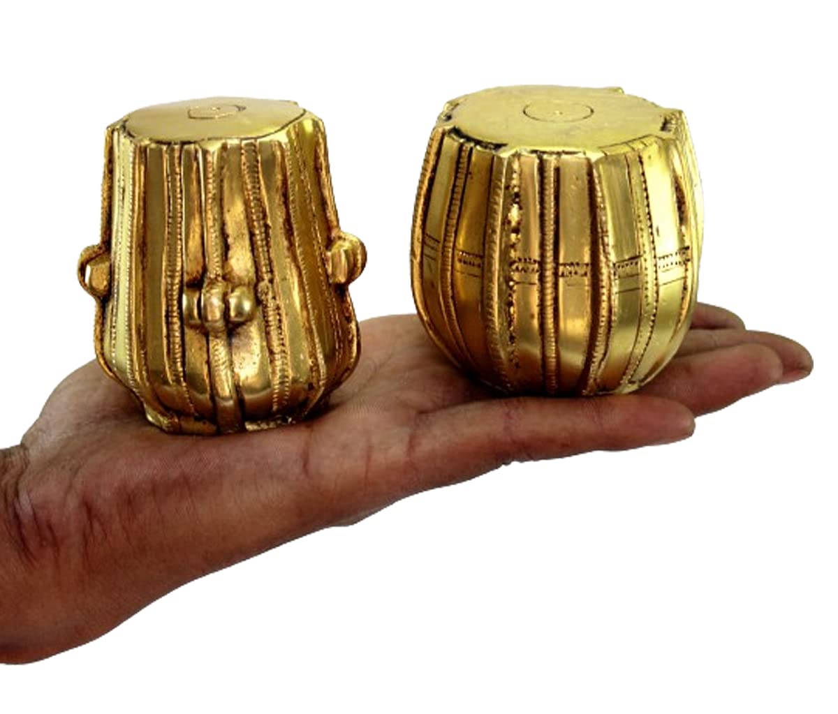eSplanade Brass Miniature Musical Instrument Set - Veena, Sitar, Tabla & Harmonium | Indian Home Decor Showpiece | Perfect for Living Room, Office Desk & Gift Giving