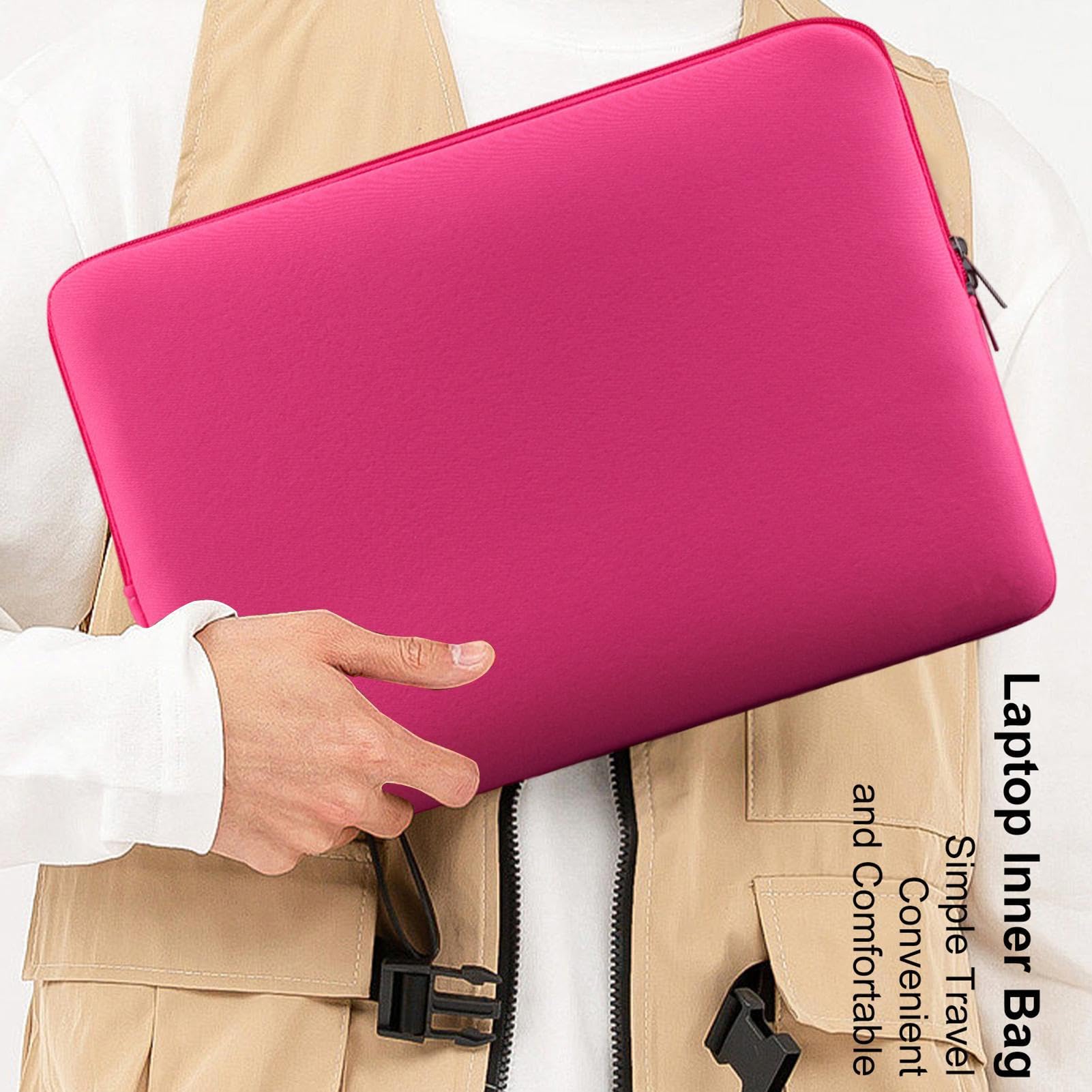 **WOBBLO 11-15 Inch Laptop Sleeve Case - Protective Padded Cover for MacBook, Notebook, Tablet - Lightweight & Water-Resistant Carrying Bag for Work, School, Travel**