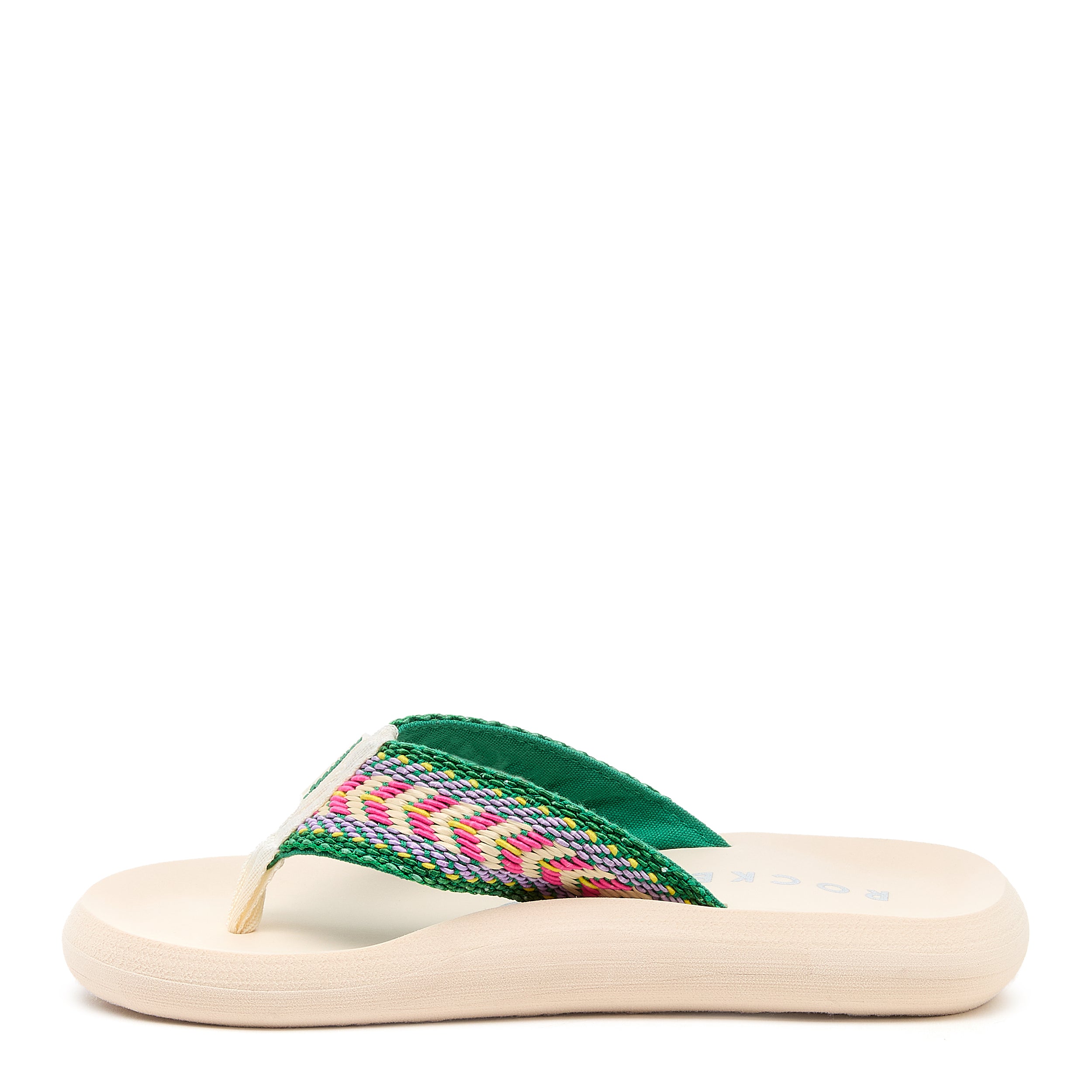 Spotlight Green Multi Flip Flops - Comfortable Beach Sandals for Women & Men - Perfect for Pool, Vacation, and Summer Outdoor Activities