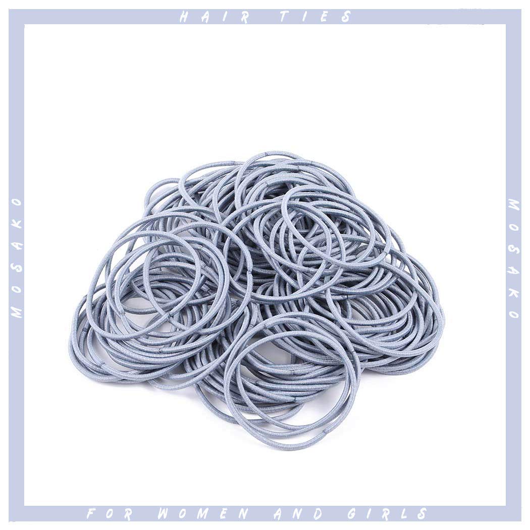 100Pcs Mini Elastic Hair Ties Bulk - Blue Thick No Crease Ponytail Holders | Soft Hair Bands & Scrunchies for Women & Girls | Perfect for School, Workout, Sports & Daily Styling