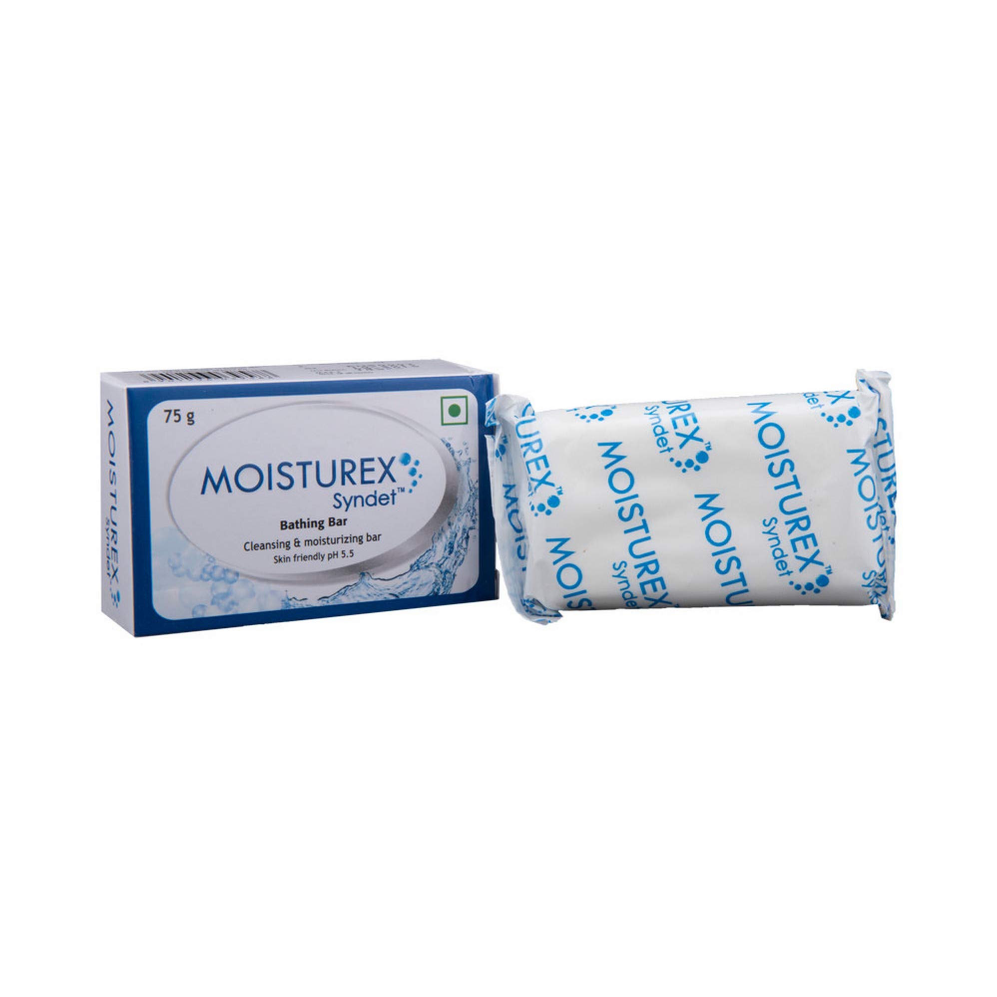 Moisturex Syndet Bar Soap 75g - Gentle Cleansing for Dry & Sensitive Skin - Ideal for Daily Face & Body Wash, Eczema & Dermatitis Care