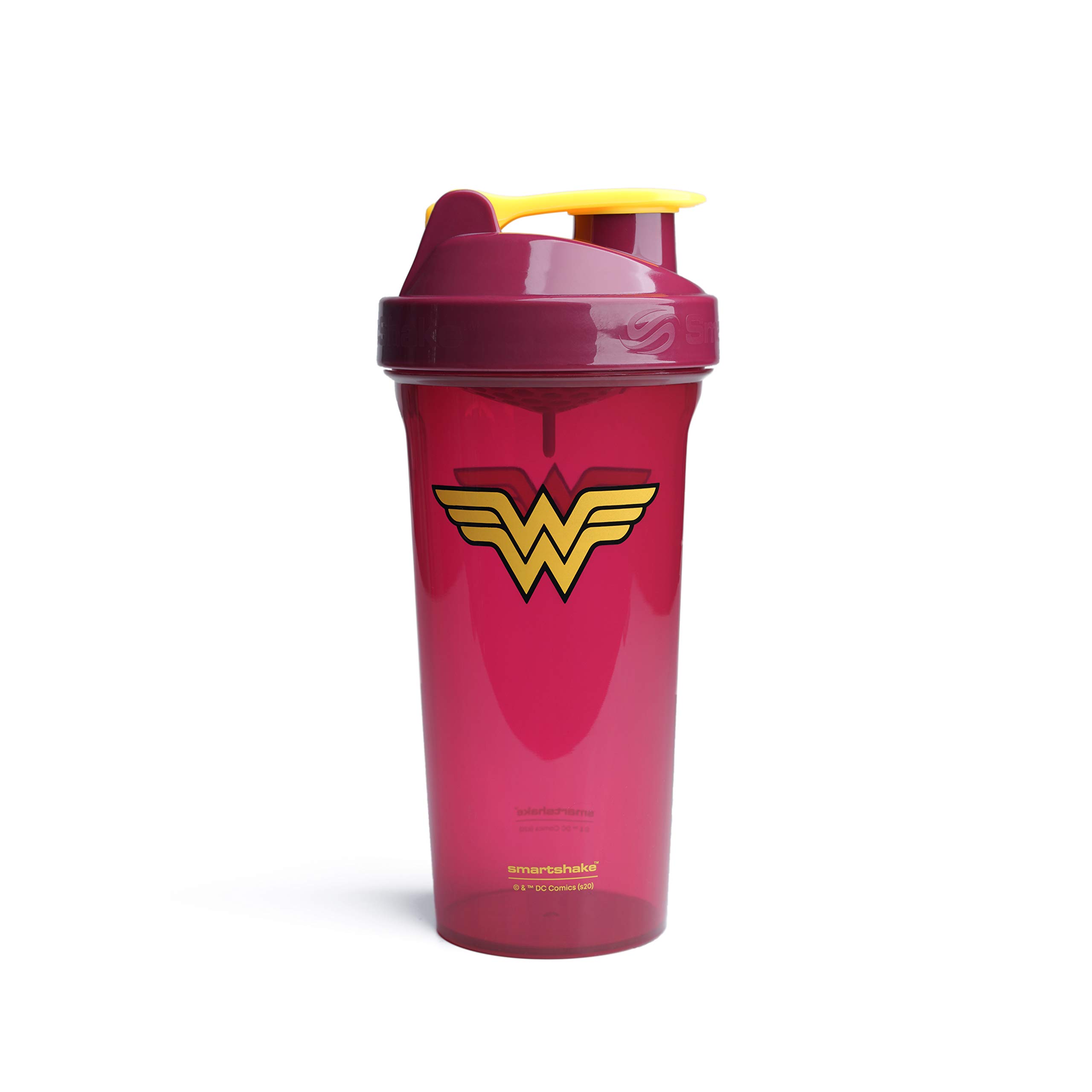 Smartshake Lite Justice League Protein Shaker Bottle 800ml - BPA Free Leakproof Gym Water Bottle for Protein Powder & Shakes with Wonder Woman Logo | Perfect for Workouts, Bodybuilding & Fitness Training