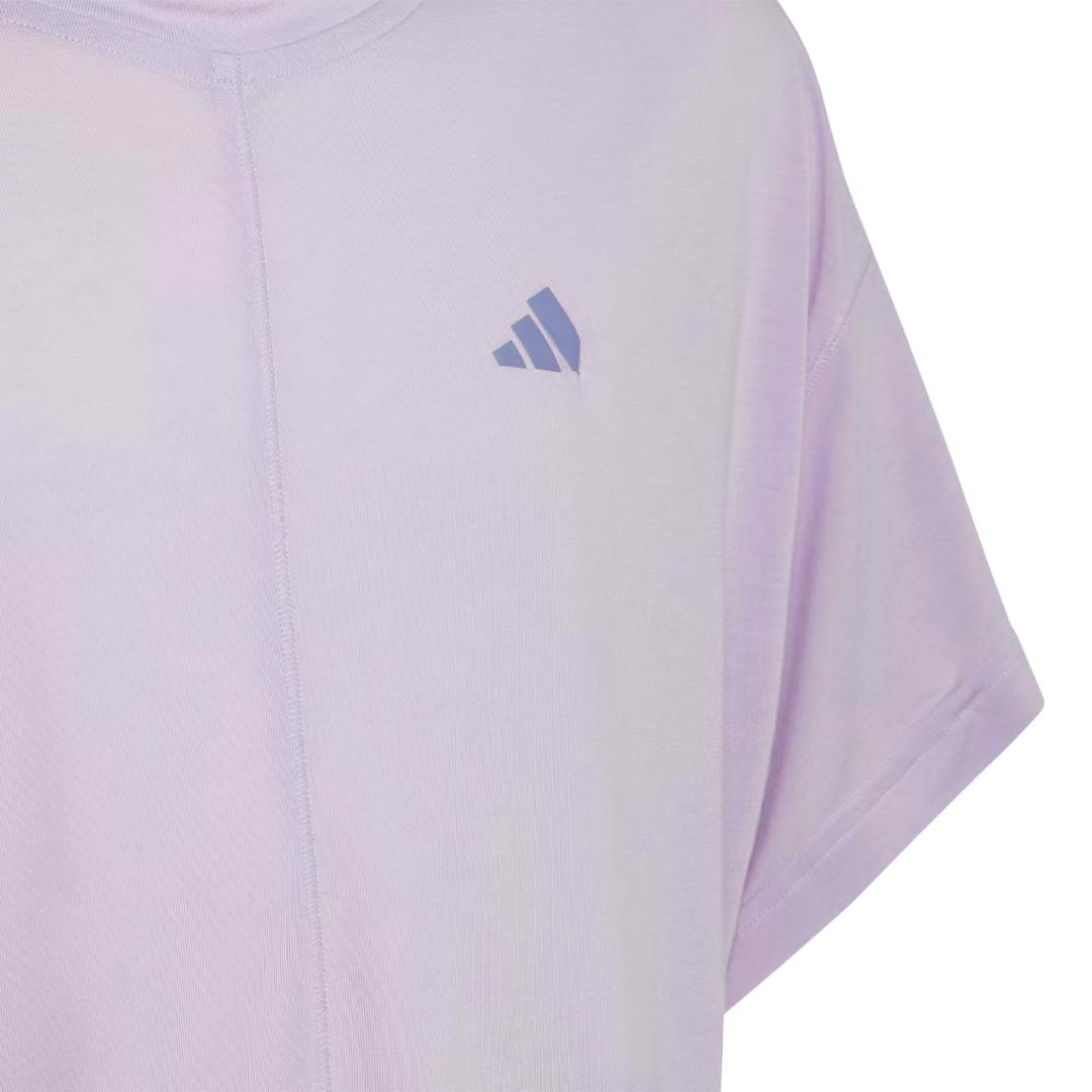 Adidas Girls' Junior Yoga Aeroready Loose Fit T-Shirt (IC0322) - Comfortable & Breathable Workout Top for Yoga, Gym & Casual Wear
