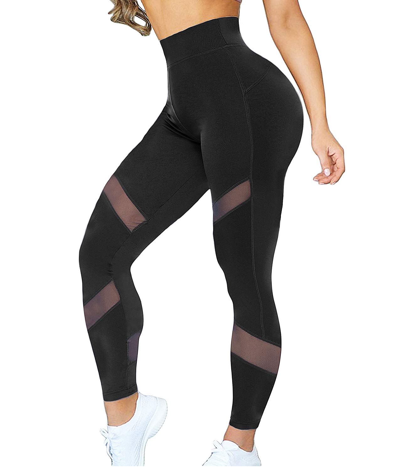 KIWI RATA Women's High-Waist Mesh Workout Capris - Breathable Yoga Pants for Gym, Running & Fitness | Perfect for Yoga, Pilates & Active Lifestyle