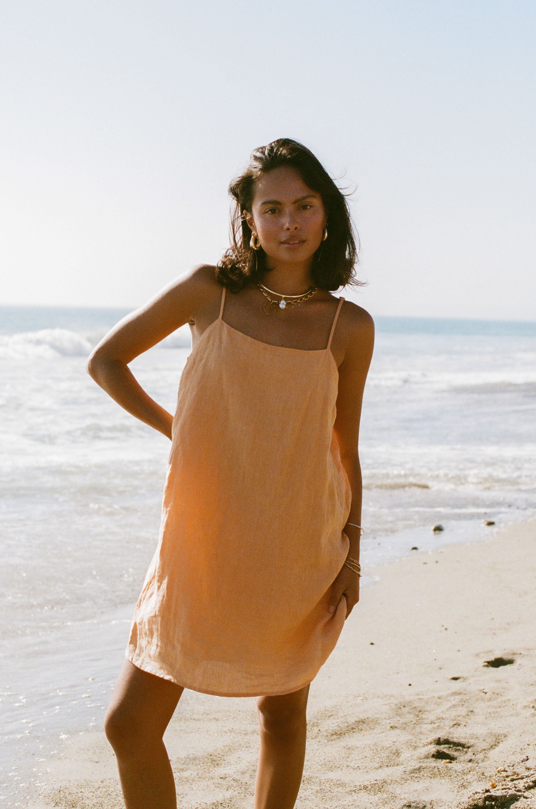 Sicily Linen Mini Dress for Women - Breathable Summer Sundress with Pockets | Perfect for Beach Vacation, Date Night & Casual Outings