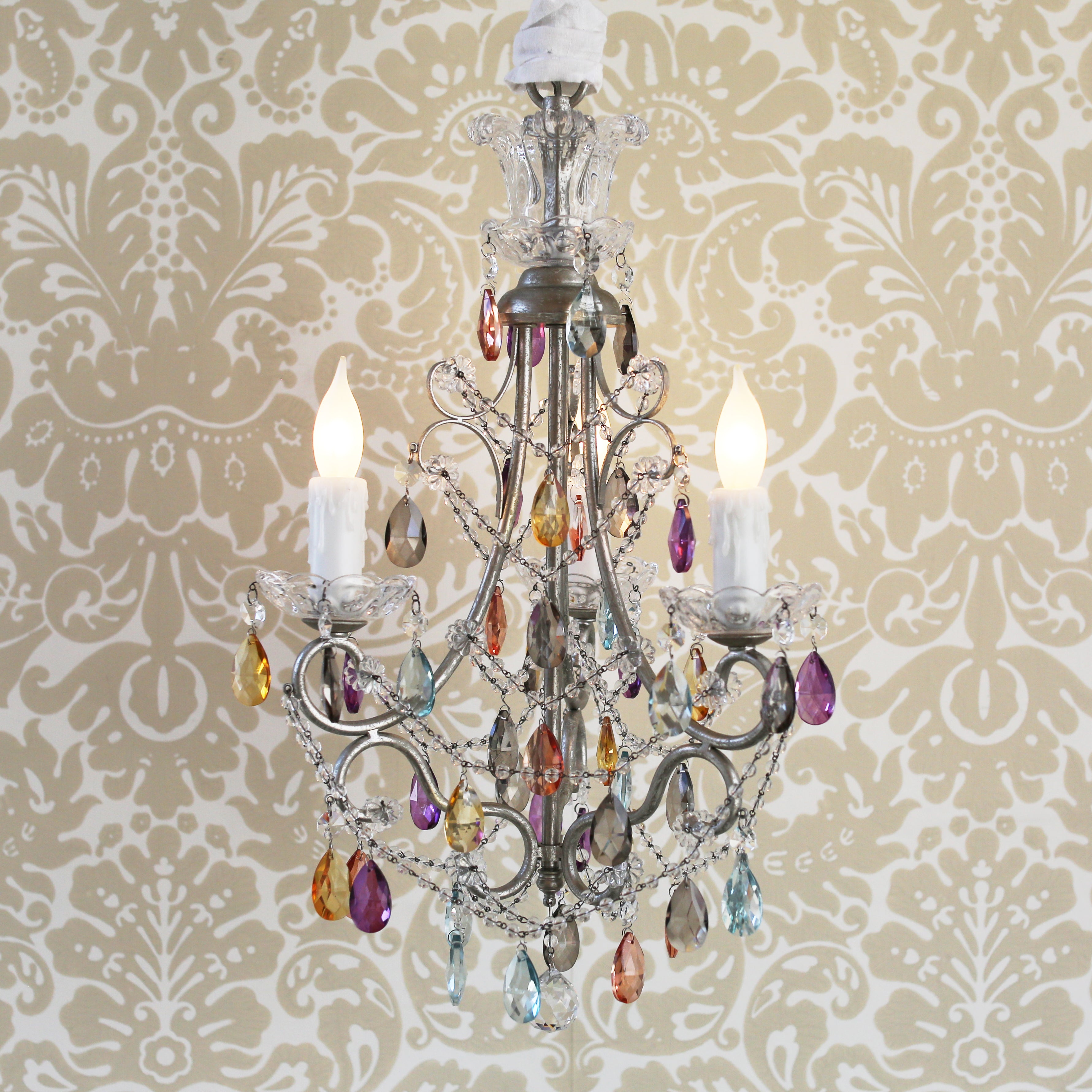 Shabby Chic Moonbeam Chandelier - Vintage Farmhouse Ceiling Light Fixture for Dining Room, Bedroom & Living Room Decor