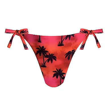 Tie Dye Coconut Tree Print Brazilian Bikini Bottom - High Waisted Scrunch Butt Swimwear for Women - Perfect for Beach, Pool & Summer Vacations