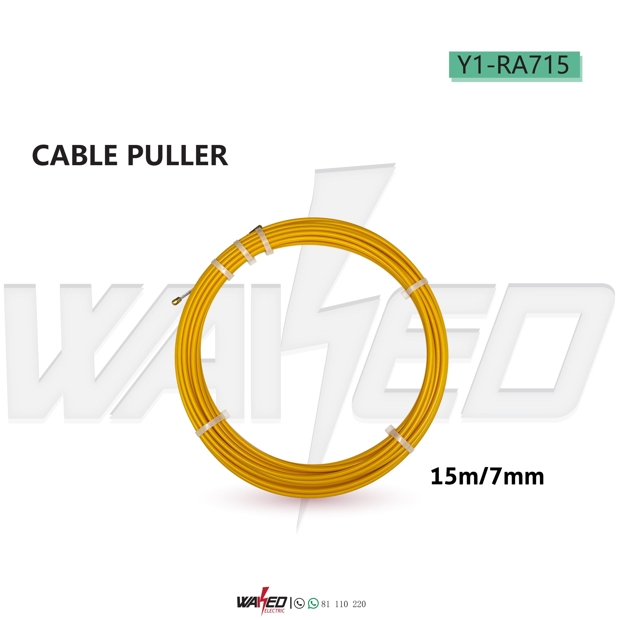 7mm x 15m Heavy Duty Cable Puller Wire Rope - Professional Electrical Wiring, Construction & DIY Projects Tool