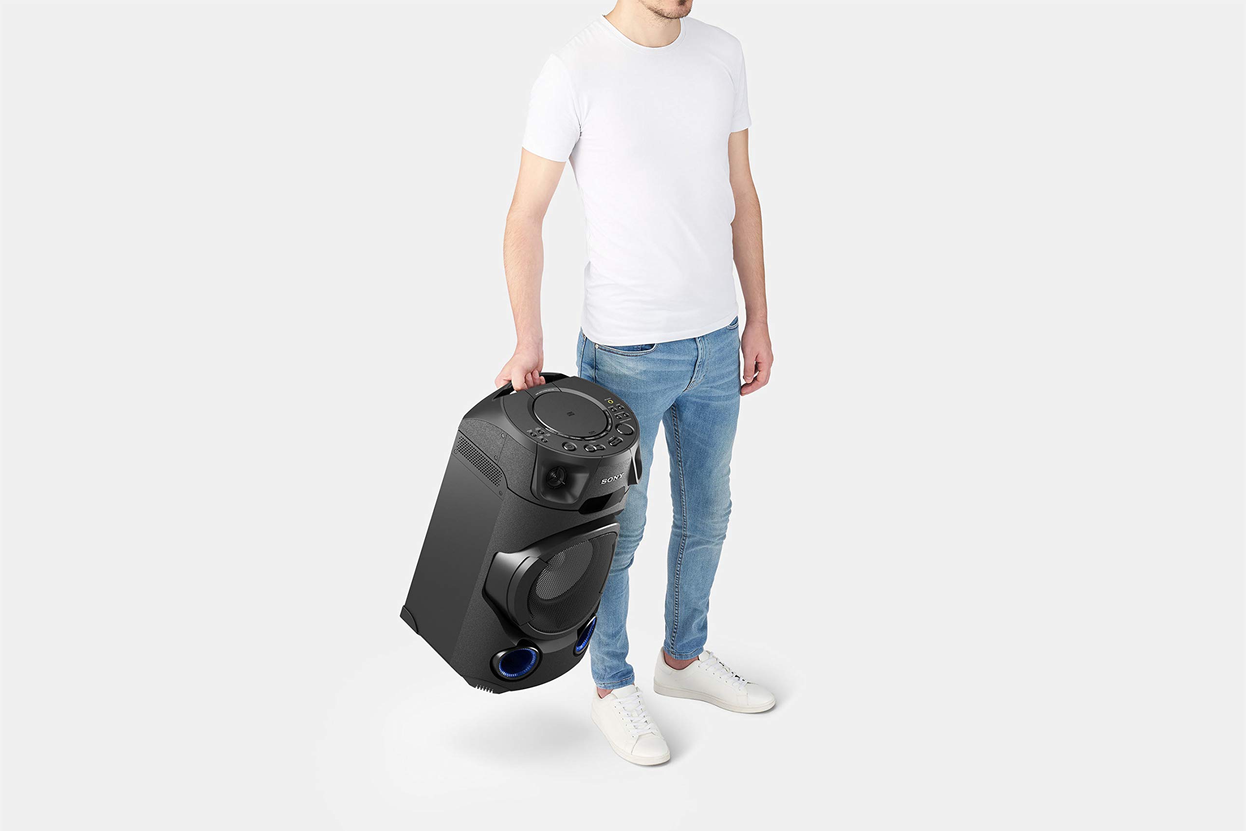 Sony High Power Bluetooth Audio System - Premium Wireless Speaker with Deep Bass, NFC, and 20-Hour Playtime - Perfect for Home Theater, Parties, and Outdoor Gatherings (Black)