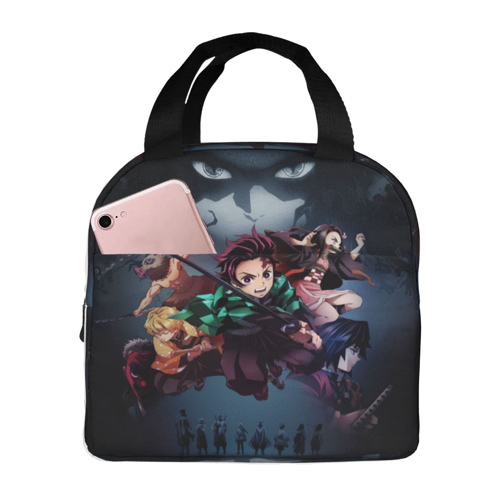 Anime Insulated Lunch Bag - Reusable Leakproof Cooler Tote for Women & Men - Freezable Lunch Box Container for Office, School, Picnic & Beach - Perfect for Work Meals, Outdoor Activities & Daily Commute