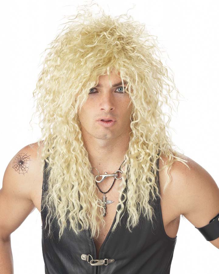 80s Headbanger Long Blonde Curly Wig - Rocker Costume Hair for Halloween, Cosplay & 80s Theme Parties | Perfect for Concerts, Costume Events & Vintage Looks