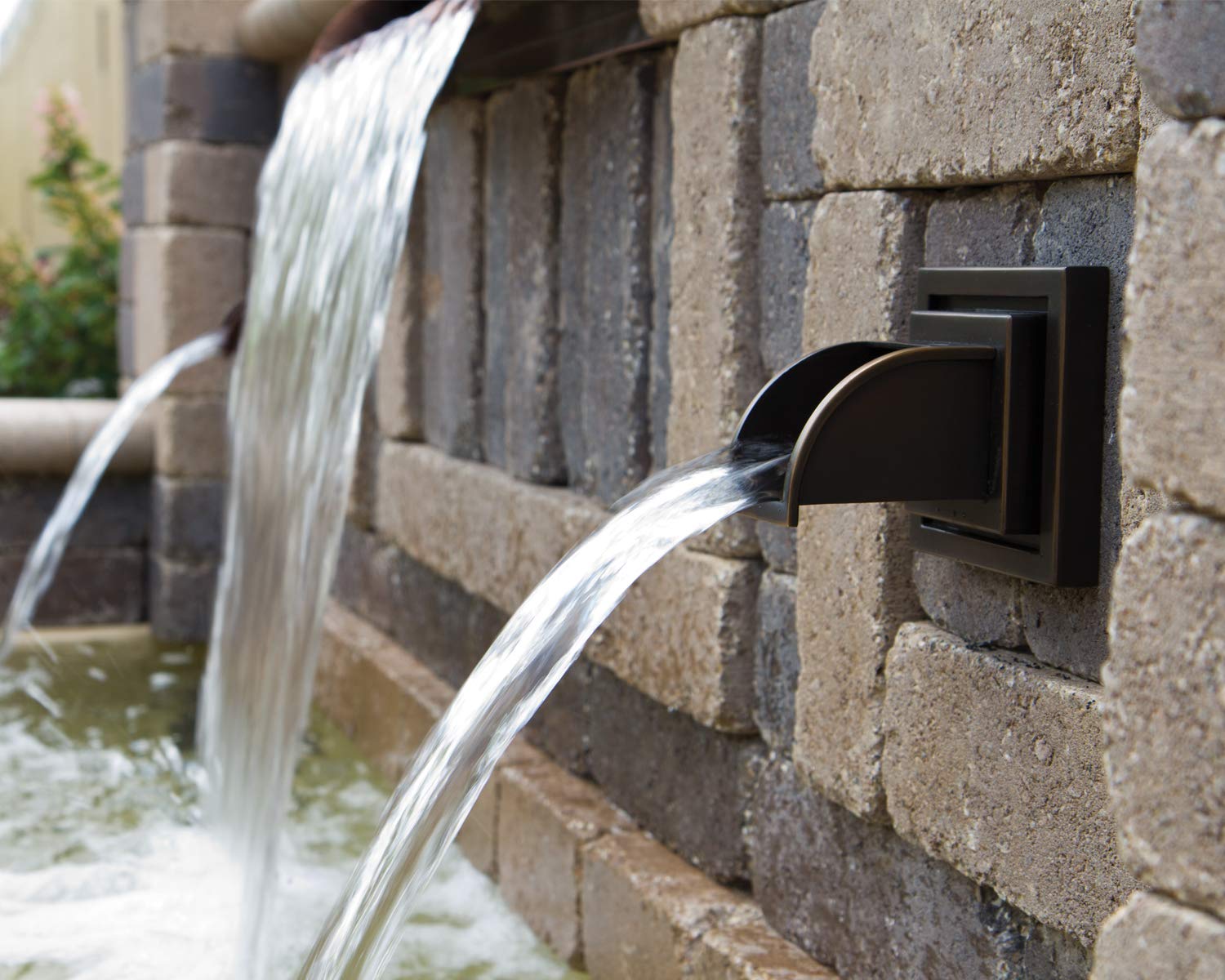 Atlantic Water Gardens WSR-O Wall Spout - Oil Rubbed Bronze Finish Outdoor Water Feature for Garden, Patio, and Pond Decoration