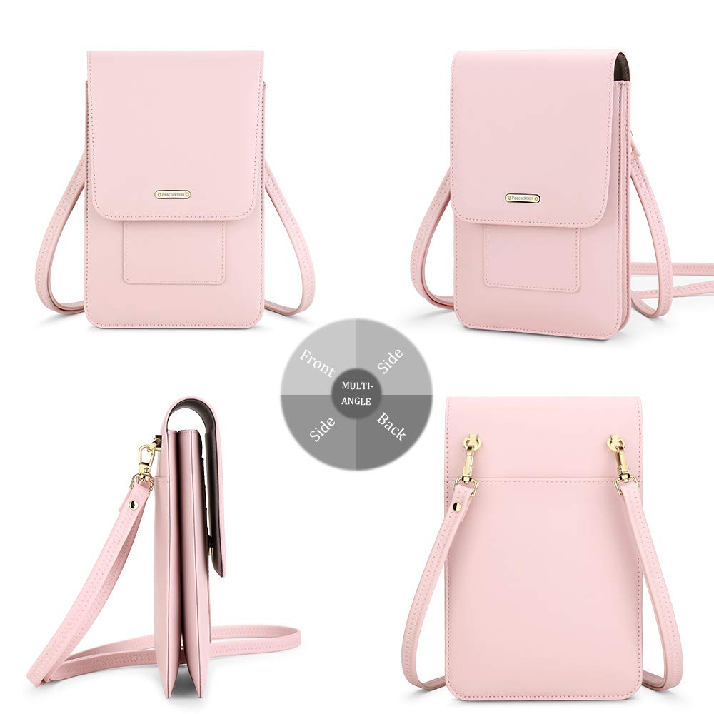 Peacocktion Small Crossbody Phone Bag for Women - Genuine Leather Shoulder Purse with Card Holder & Wallet | Perfect for Everyday Use, Travel, and Shopping