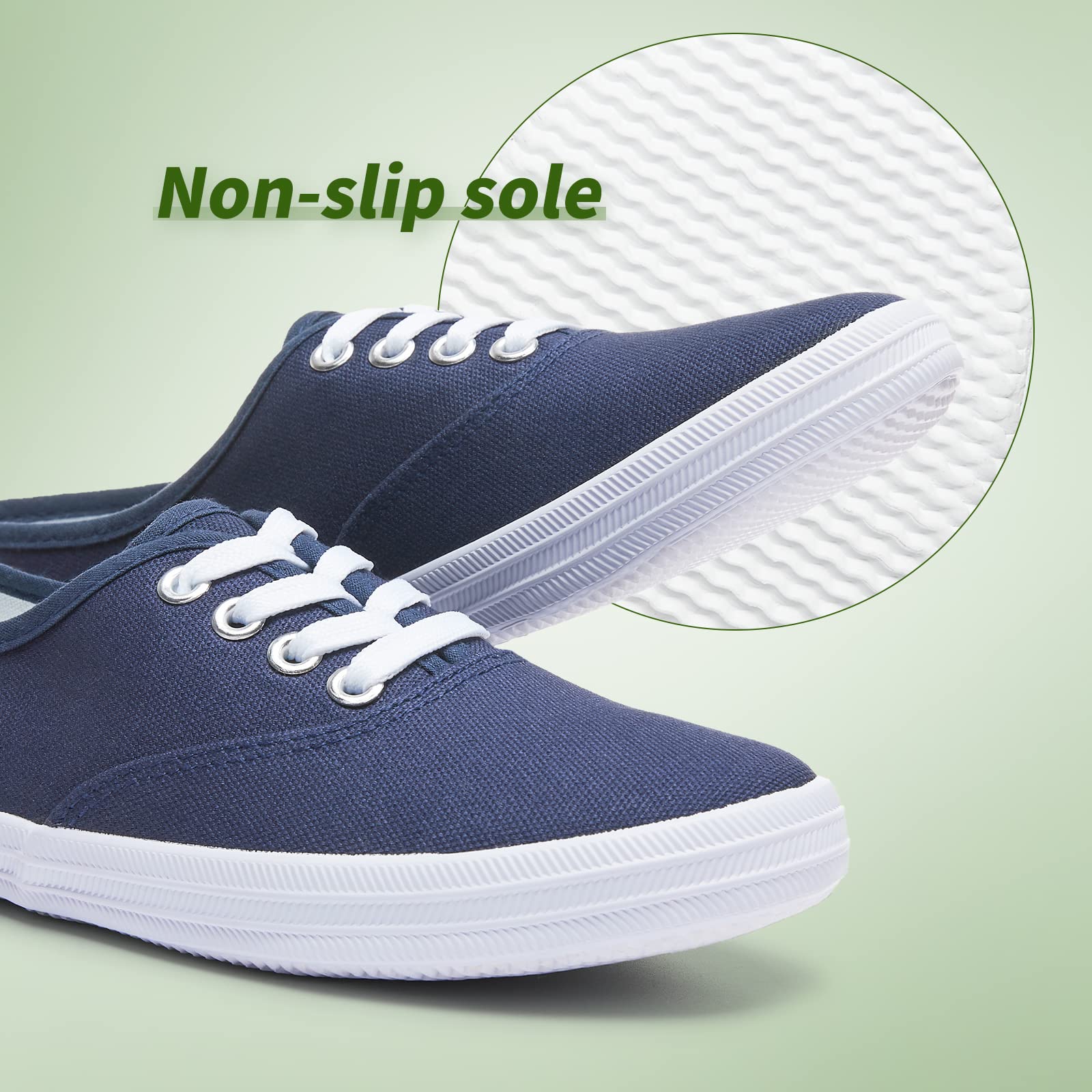 TUOPIN Women's White Canvas Sneakers - Low Top Lace-Up Casual Shoes for Women | Lightweight Breathable Tennis Shoes | Perfect for Walking, Workout & Everyday Wear